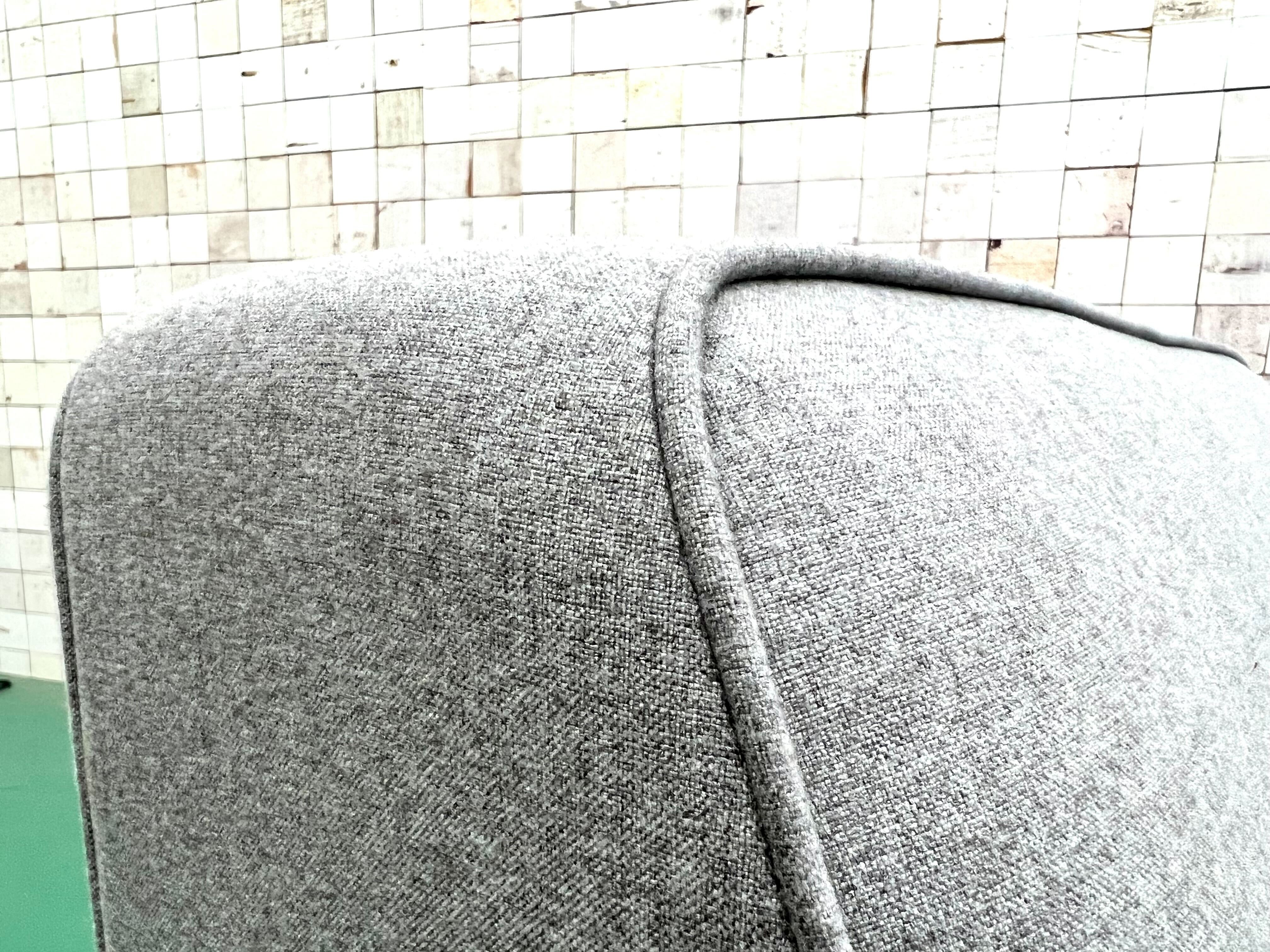 GMGS160○長椅子 シェーズロング システムソファ 北欧モダン ウォールナット ファブリック ミントグレー 定価12.1万 展示品