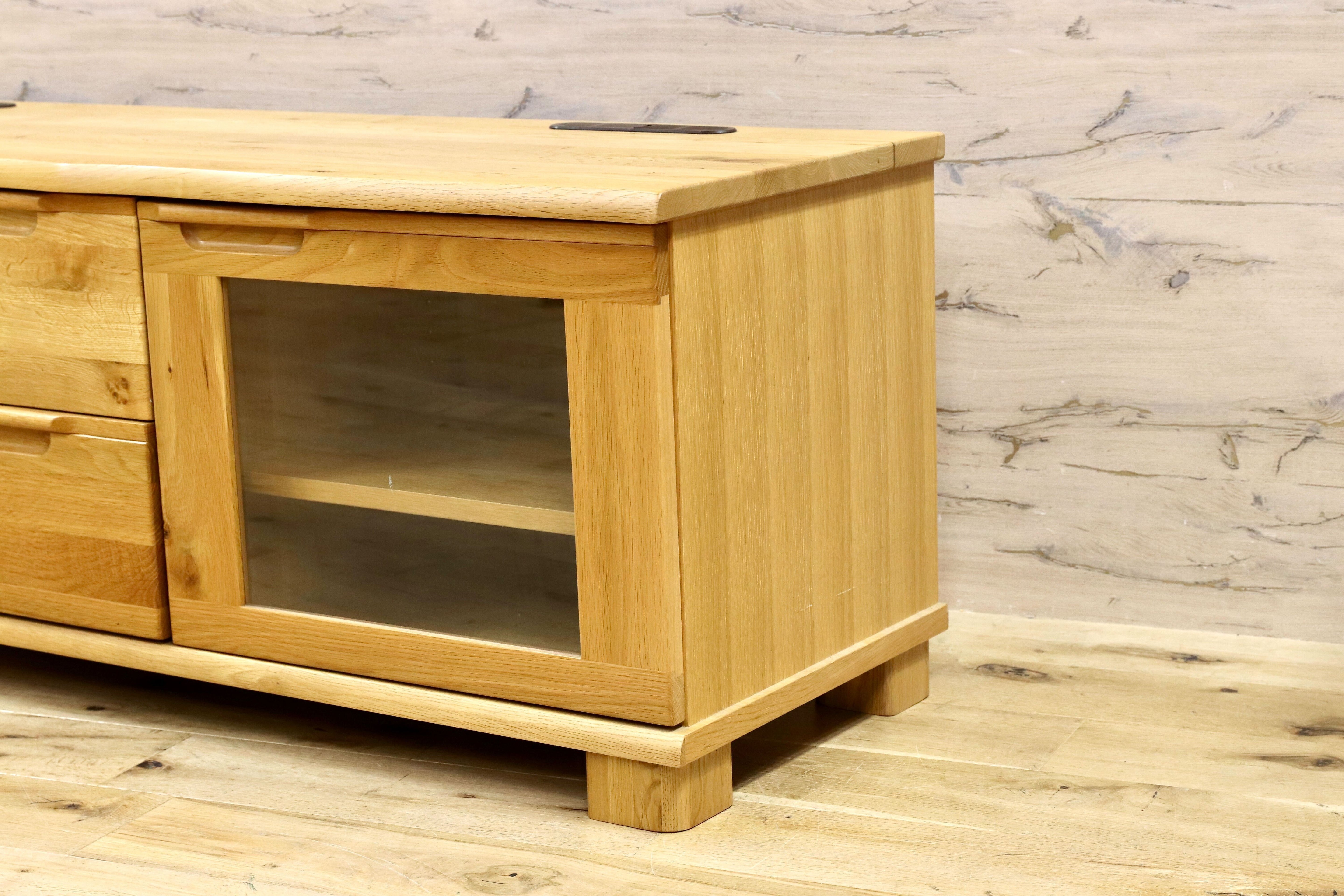 GMGS12○起立木工 / KIRITSU FURNITURE D-OAK TVボード AVボード ローボード リビング収納 オーク無垢材 北欧スタイル 美品
