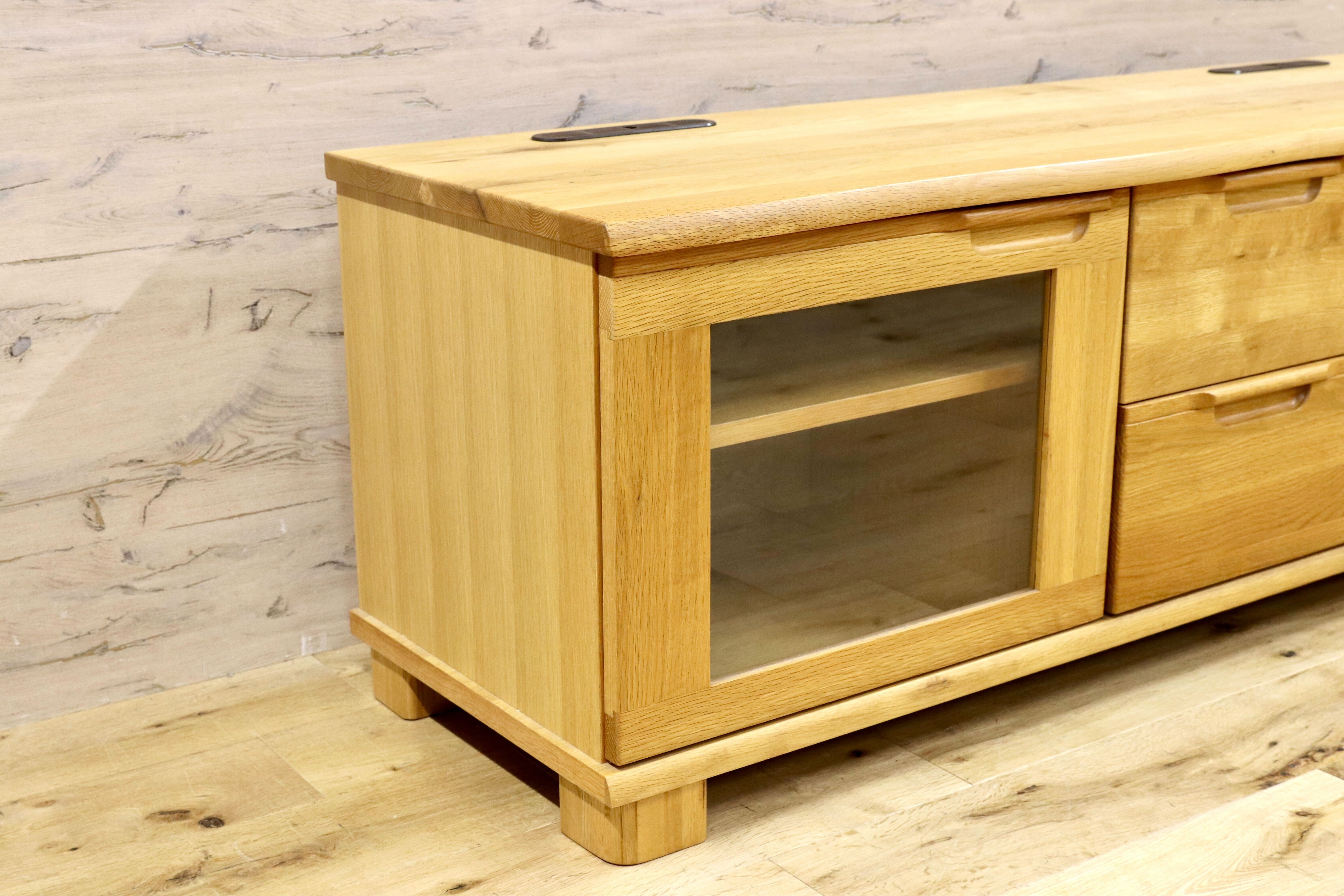 GMGS12○起立木工 / KIRITSU FURNITURE D-OAK TVボード AVボード ローボード リビング収納 オーク無垢材 北欧スタイル 美品