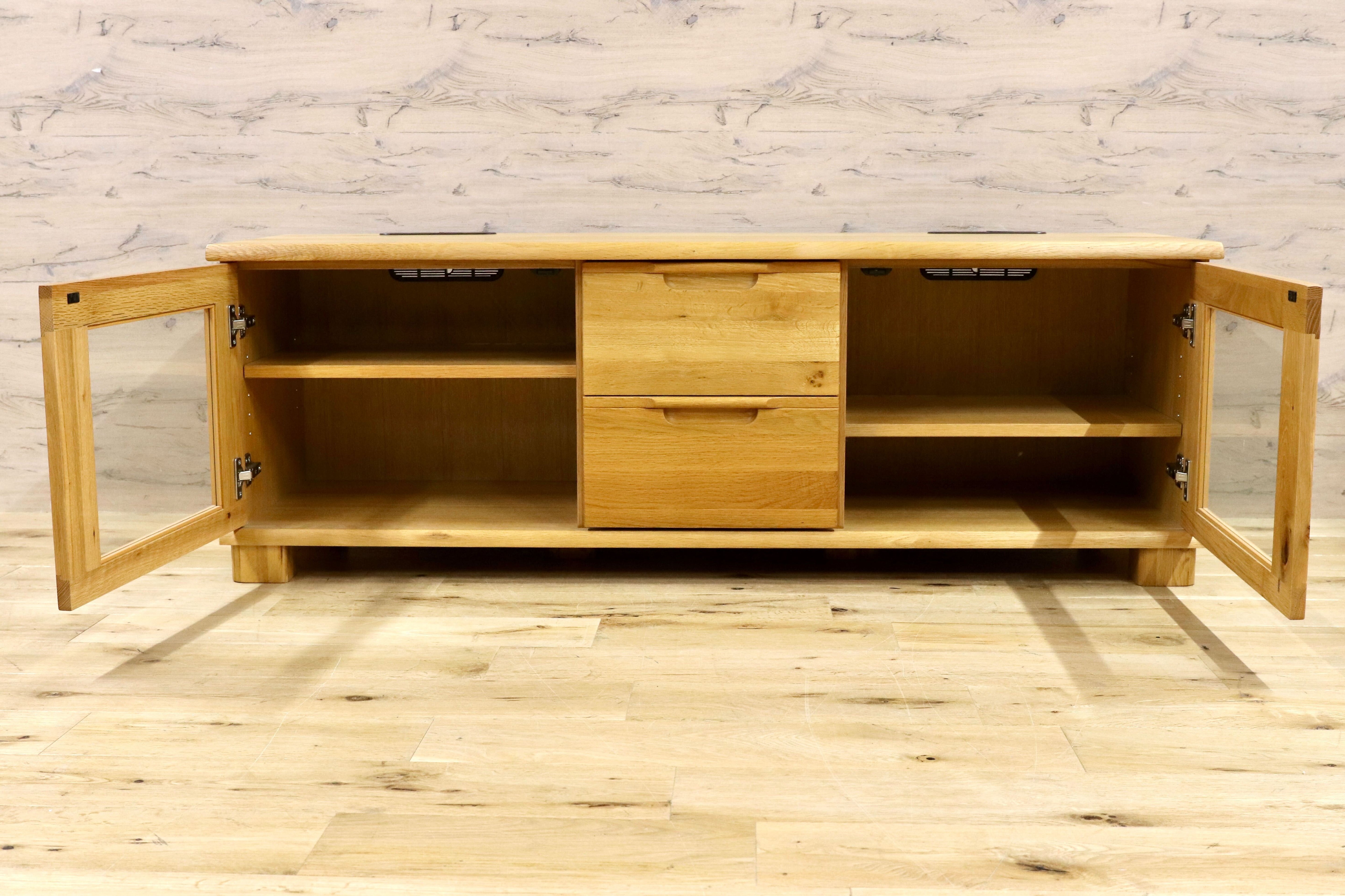 GMGS12○起立木工 / KIRITSU FURNITURE D-OAK TVボード AVボード ローボード リビング収納 オーク無垢材 北欧スタイル 美品