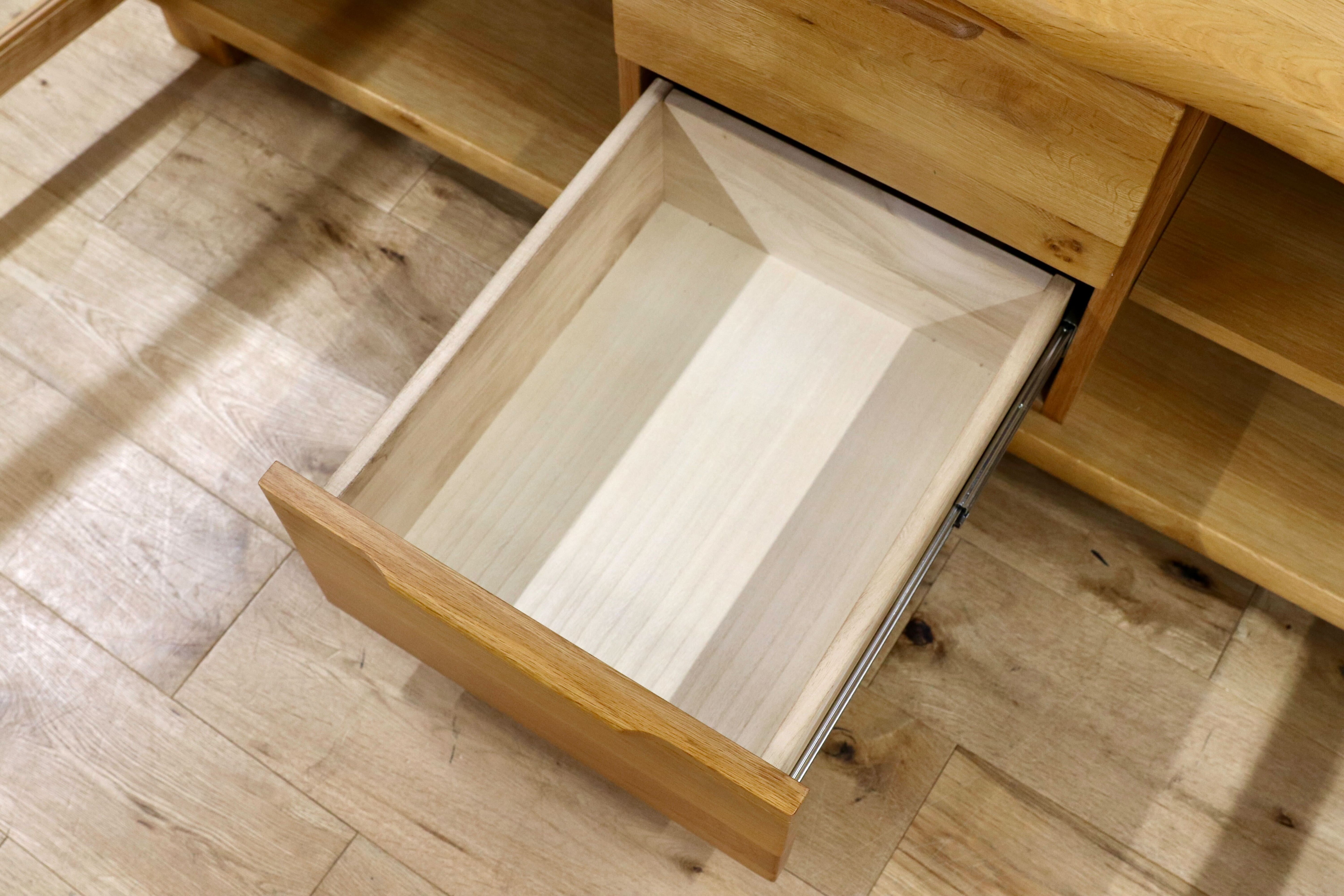 GMGS12○起立木工 / KIRITSU FURNITURE D-OAK TVボード AVボード ローボード リビング収納 オーク無垢材 北欧スタイル 美品