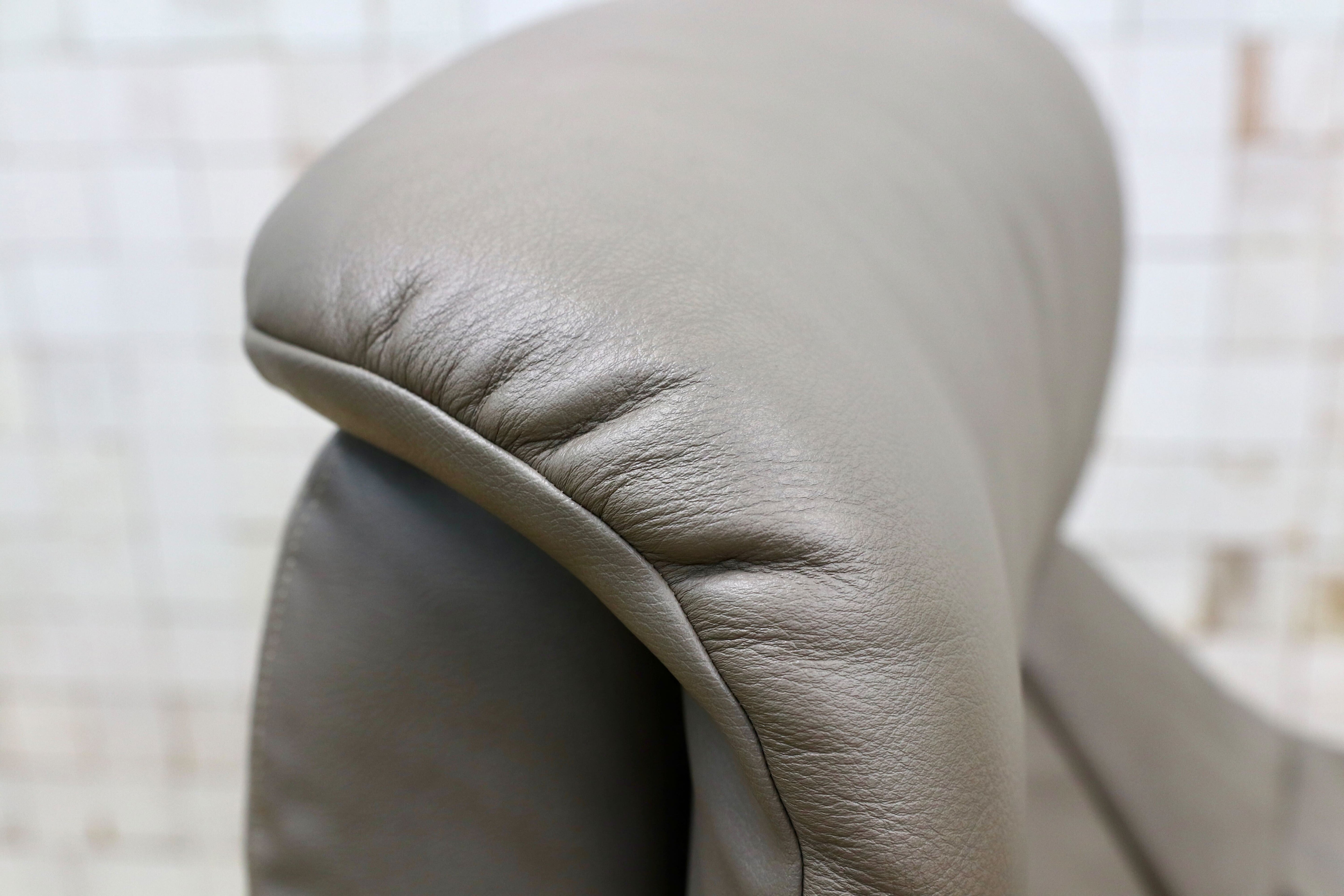 GMIK545○karimoku / カリモク THE FRIST ザファースト リクライニングチェア パーソナルチェア 本革 グレー RU7350 定価33.66万