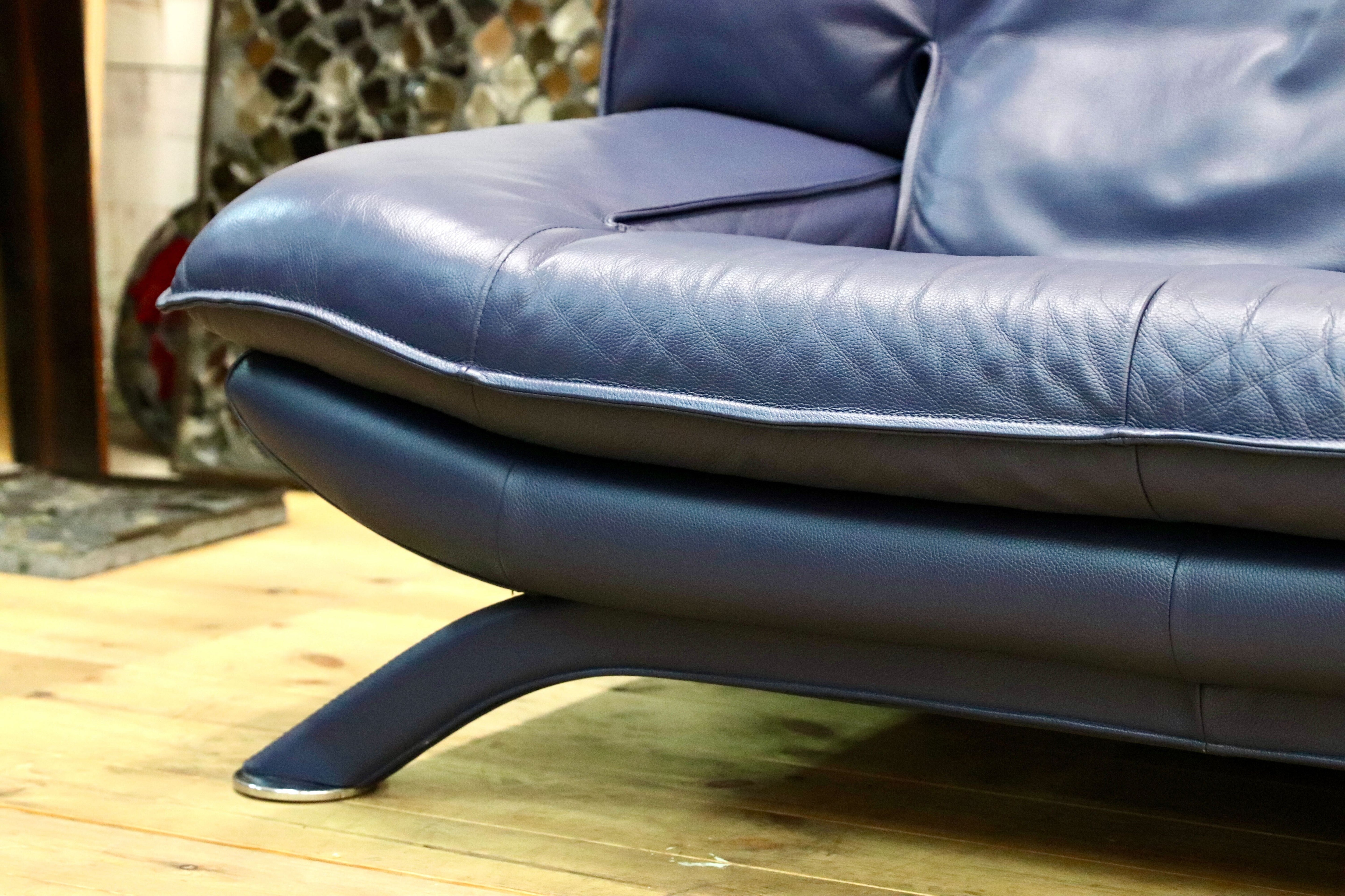 GMIS276A○NICOLETTI / ニコレッティ Dream 2人掛けソファ ラブソファ ブルー 2シーター イタリアモダン 約50万 本革 レザー