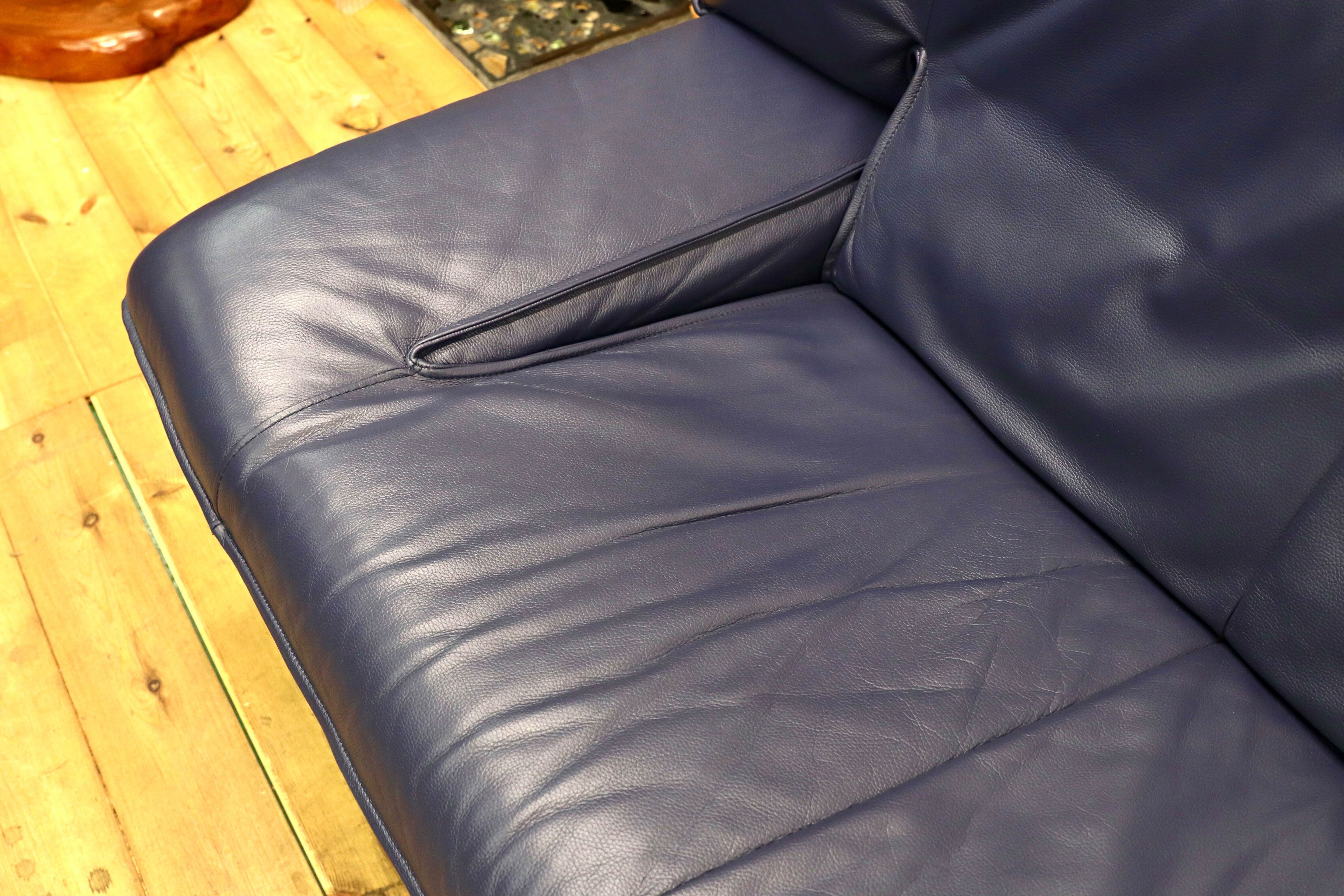 GMIS276A○NICOLETTI / ニコレッティ Dream 2人掛けソファ ラブソファ ブルー 2シーター イタリアモダン 約50万 本革 レザー