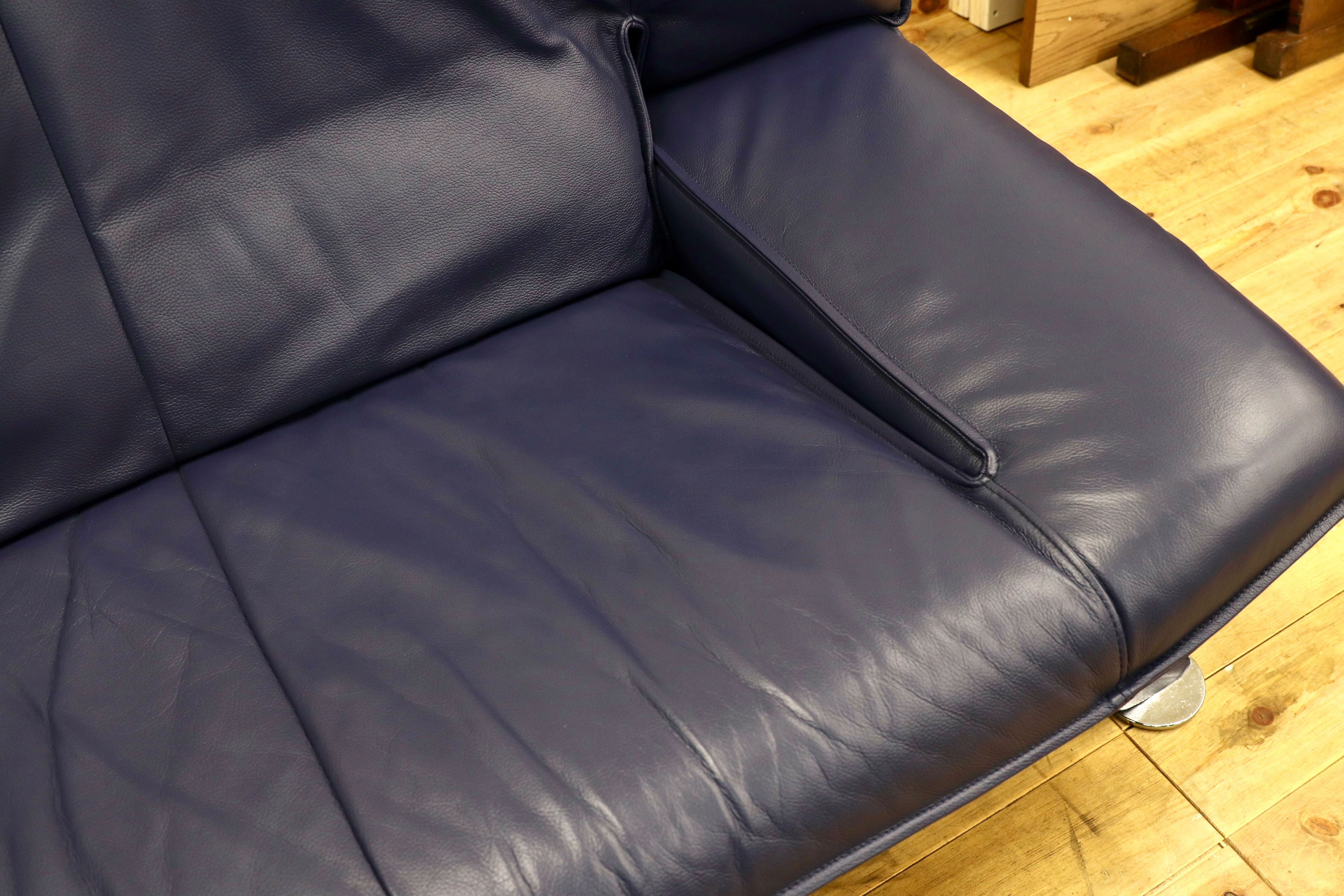 GMIS276A○NICOLETTI / ニコレッティ Dream 2人掛けソファ ラブソファ ブルー 2シーター イタリアモダン 約50万 本革 レザー