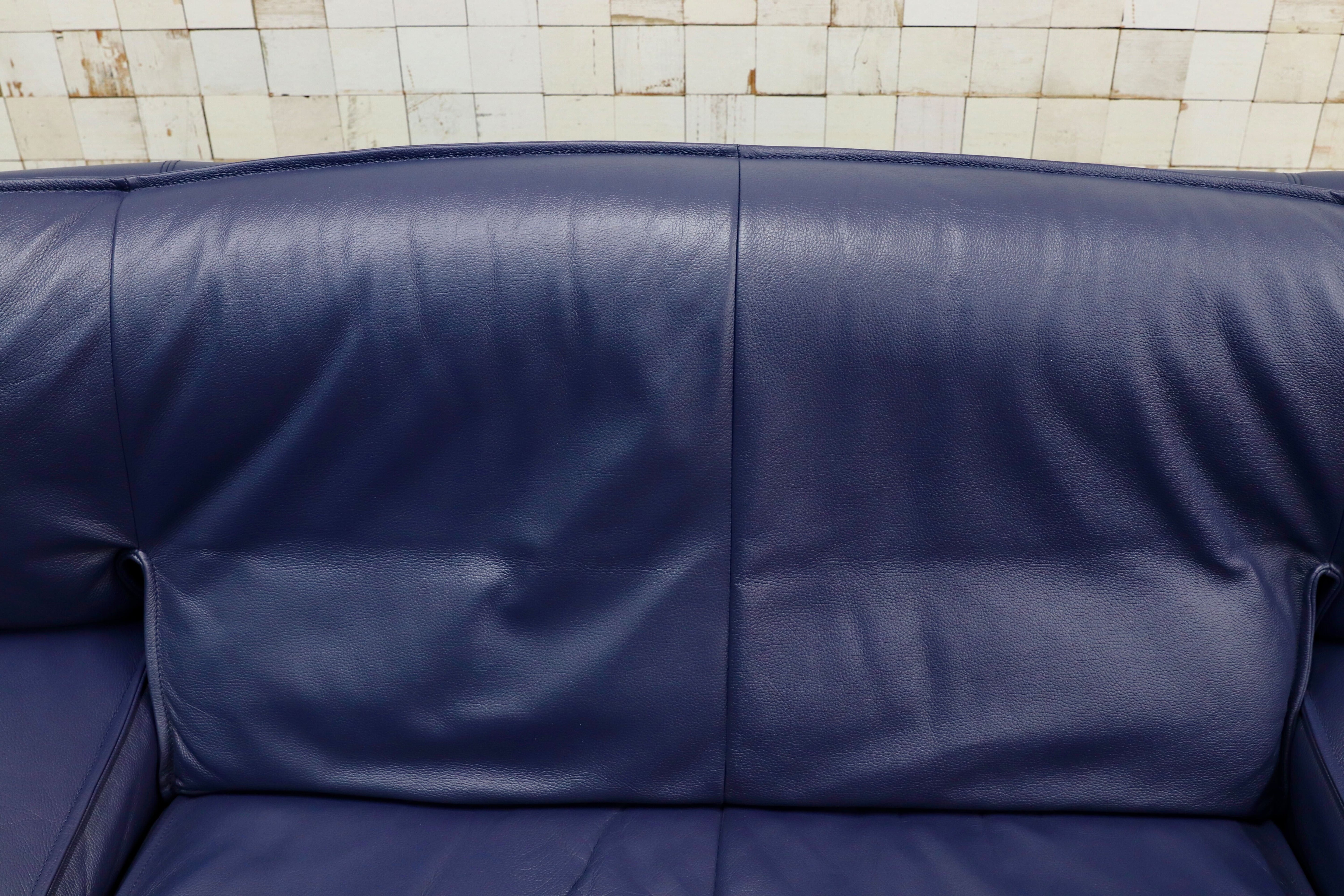 GMIS276A○NICOLETTI / ニコレッティ Dream 2人掛けソファ ラブソファ ブルー 2シーター イタリアモダン 約50万 本革 レザー