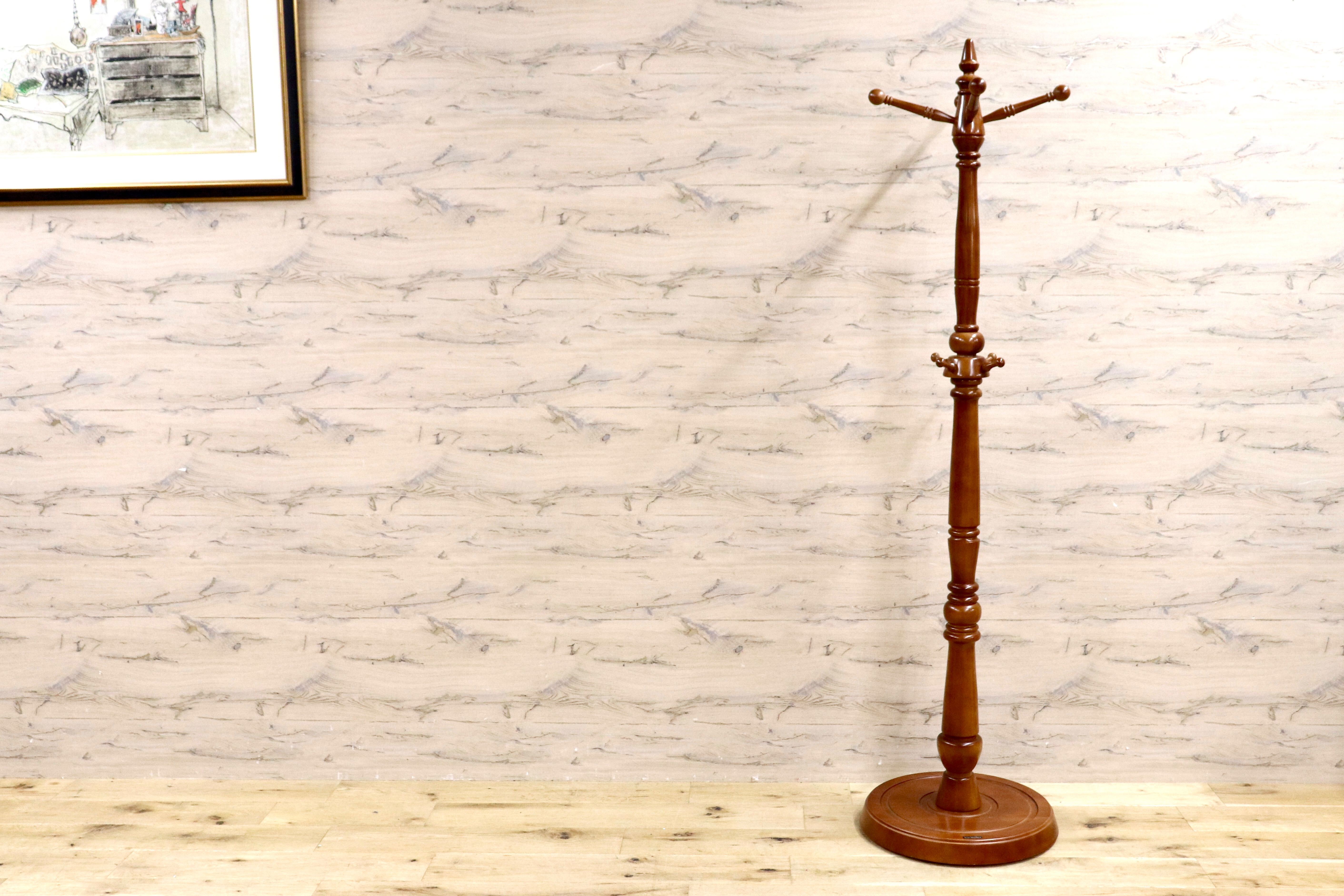 GMHK654○karimoku / カリモク コロニアル コートハンガー ポールハンガー 帽子掛け ハンガーラック カントリー レトロ 国産家具