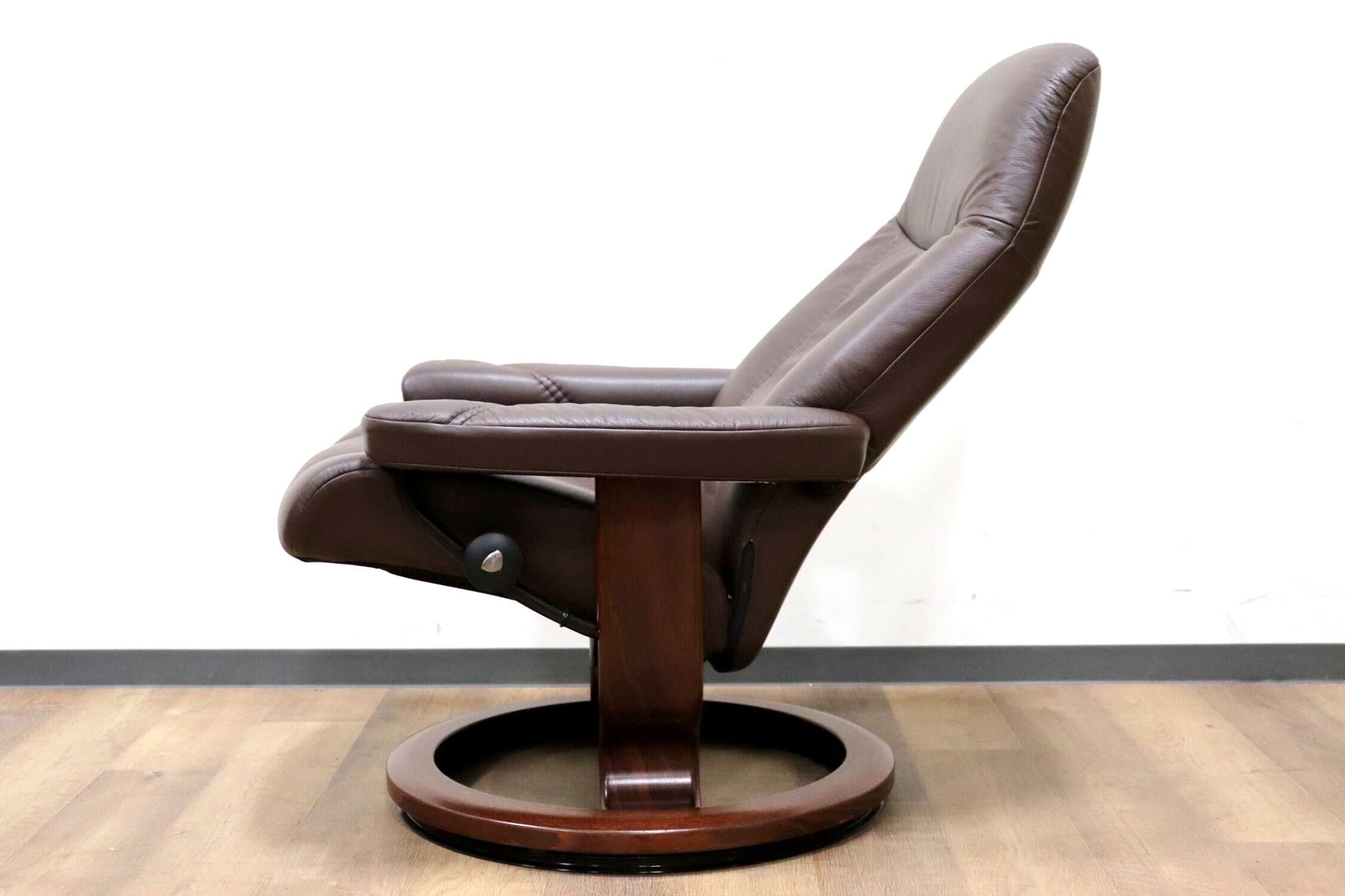 GMGH501○EKORNES / エコーネス コンサル リクライニングチェア パーソナルチェア 北欧 ノルウェー 本革 ブラウン 定価約24万 美品