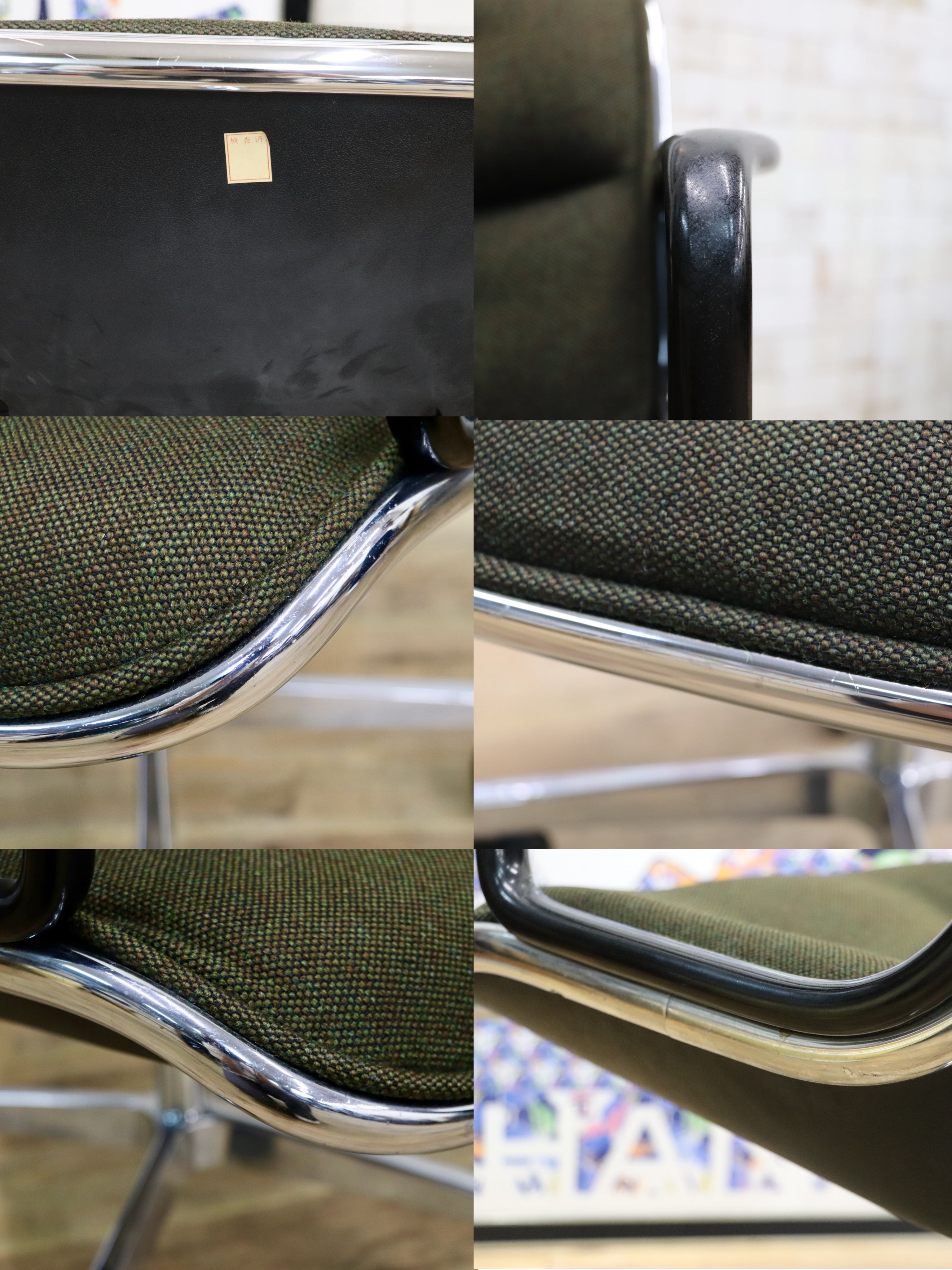 GMJK174D〇Pollock / ポロックチェア ヴィンテージ デスクチェア モスグリーン ミッドセンチュリー デザイナーズ KOKUYOリペア 名作椅子