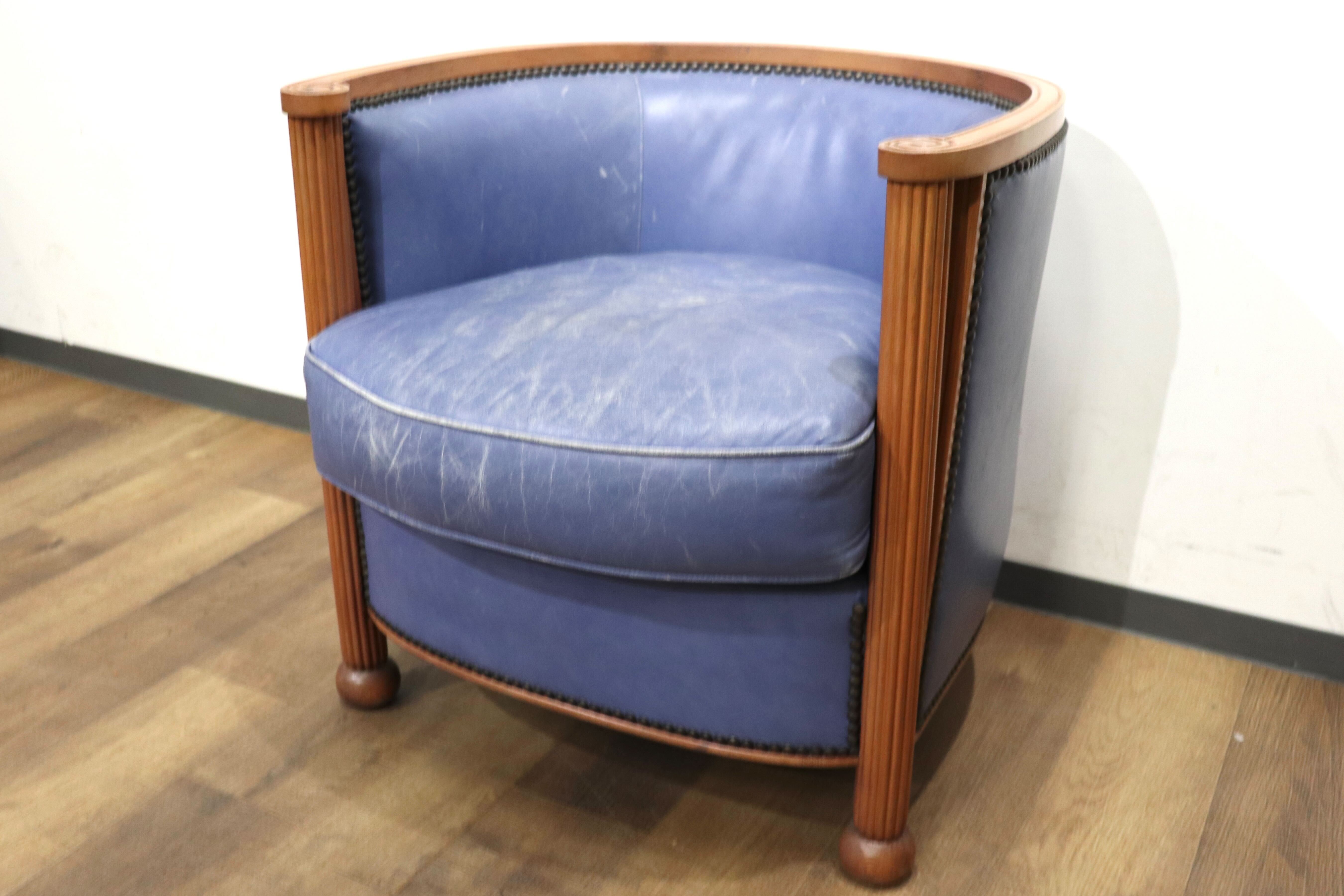 GMHN276B○西洋 フランス アンティーク 1人掛けソファ シングルソファ アームチェア 本革 鋲打ち ヨーロピアン クラシック ヴィンテージ