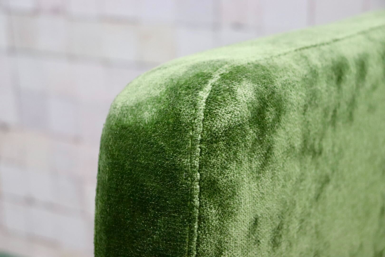 GMGK375B○Canffy / キャンフィー CA-0001 アームチェア シングルソファ ラウンジチェア グリーン ファブリック 定価約5.8万 展示品