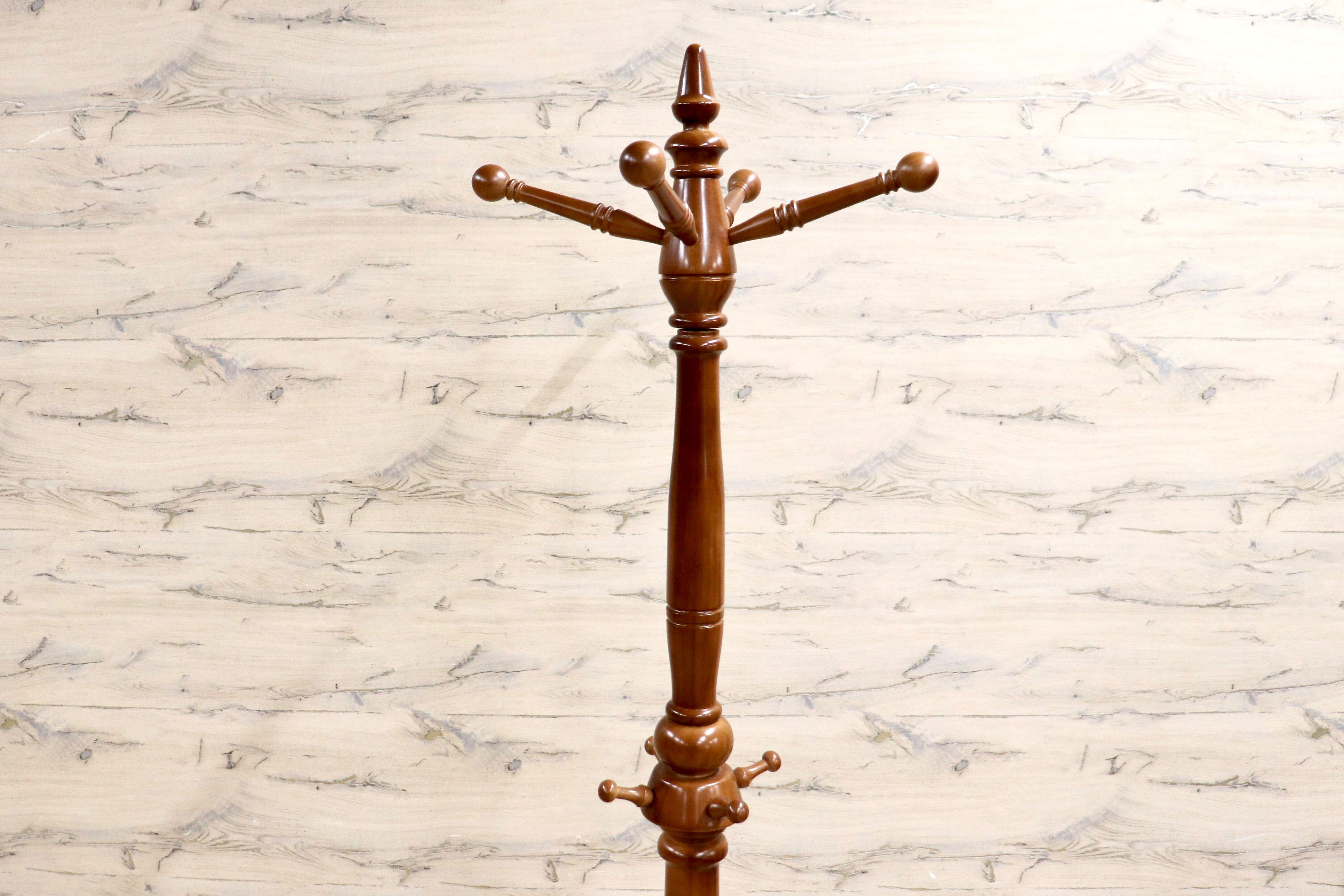 GMHK654○karimoku / カリモク コロニアル コートハンガー ポールハンガー 帽子掛け ハンガーラック カントリー レトロ 国産家具