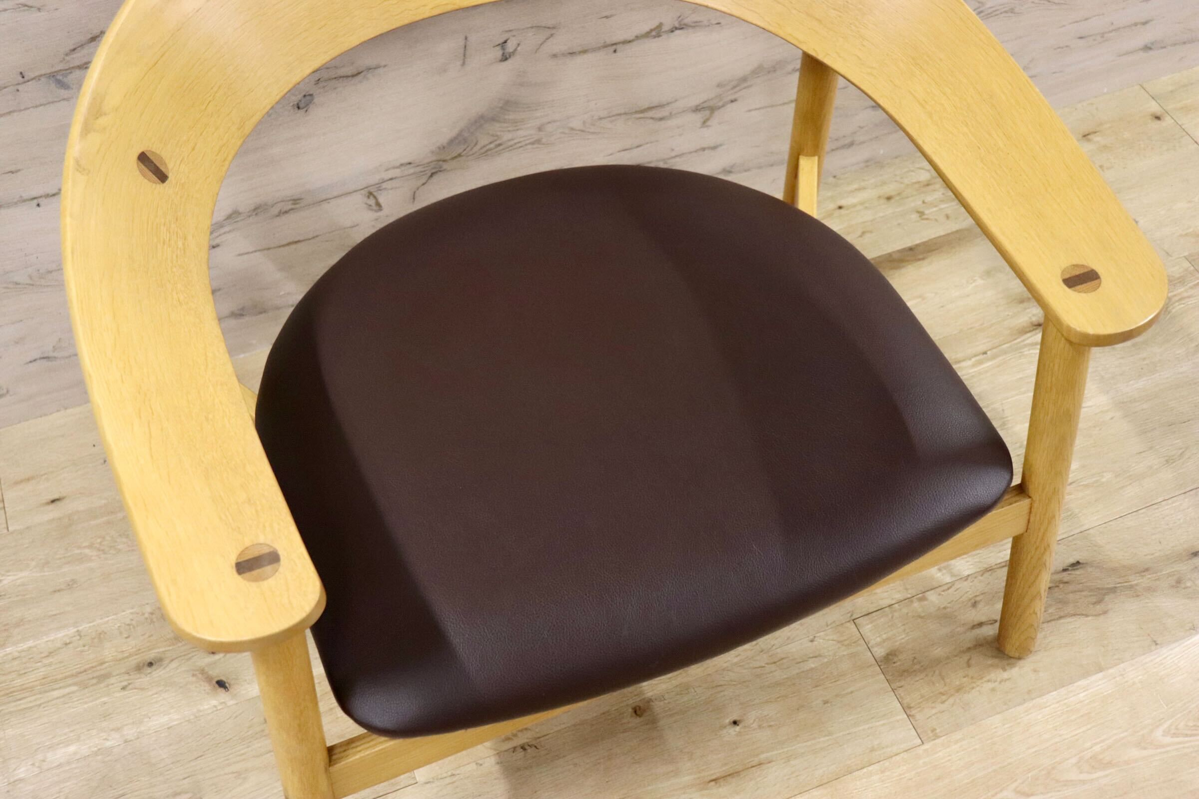 GMGH15A○北欧スタイル ラウンジチェア アームチェア ダイニングチェア イージーチェア 椅子 合皮 オーク材 デザイナーズ 家具