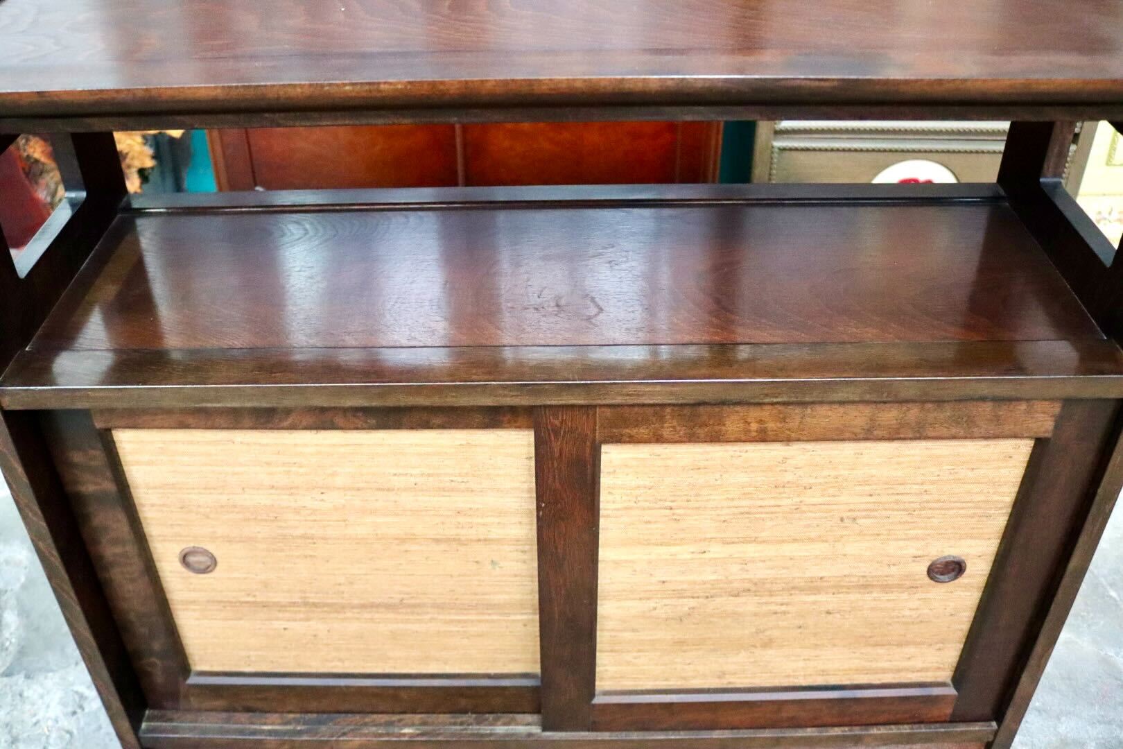 GMIH411○九州民芸家具 茶箪笥 茶棚 サイドボード キャビネット 飾り棚 サイドボード ミズメザクラ 無垢材 レトロ ヴィンテージ