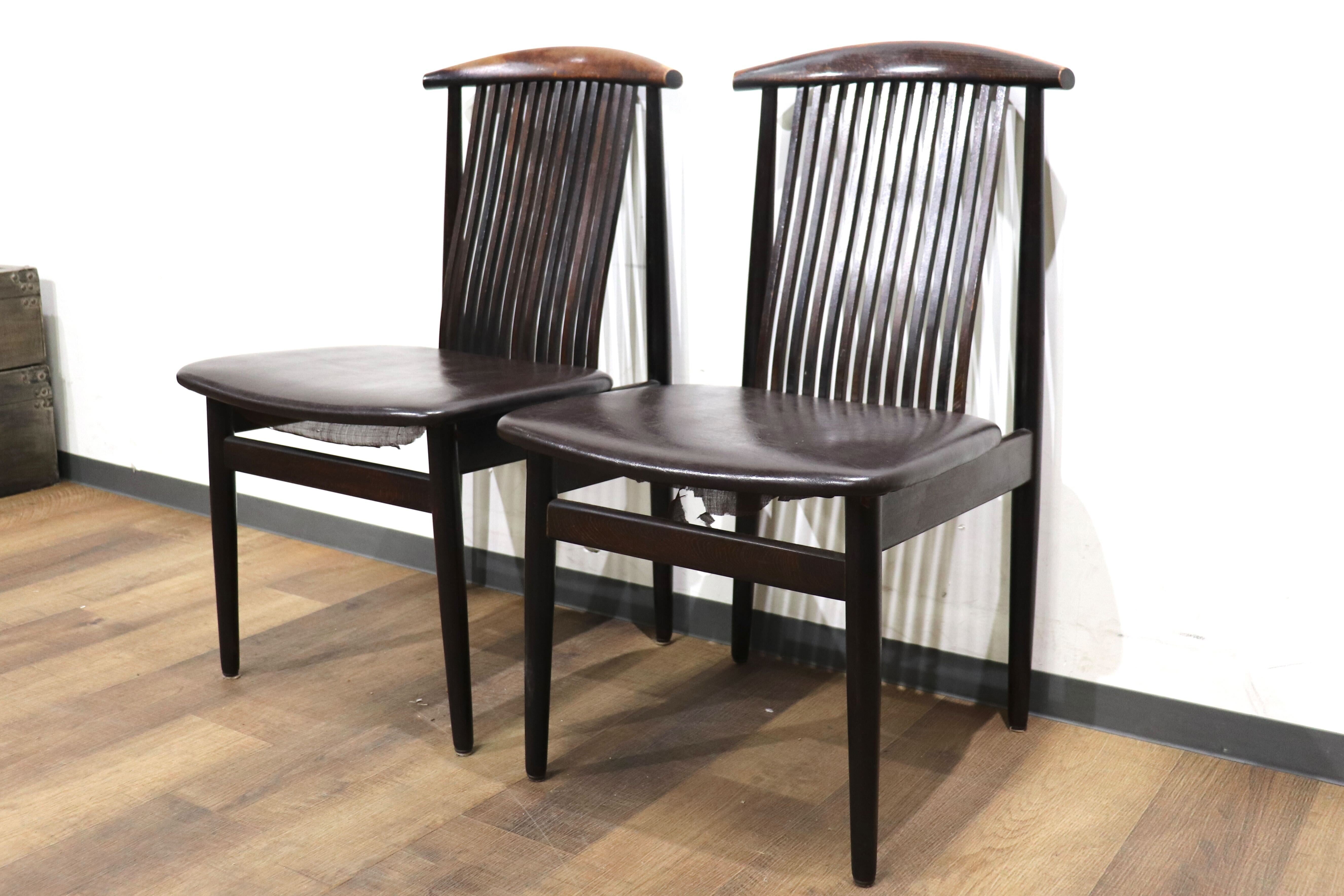 GMHN258A○飛騨産業 / HIDA キツツキ No.725 ダイニングチェア 2脚セット アンティーク 木製 カントリー レトロ ビンテージ 稀少