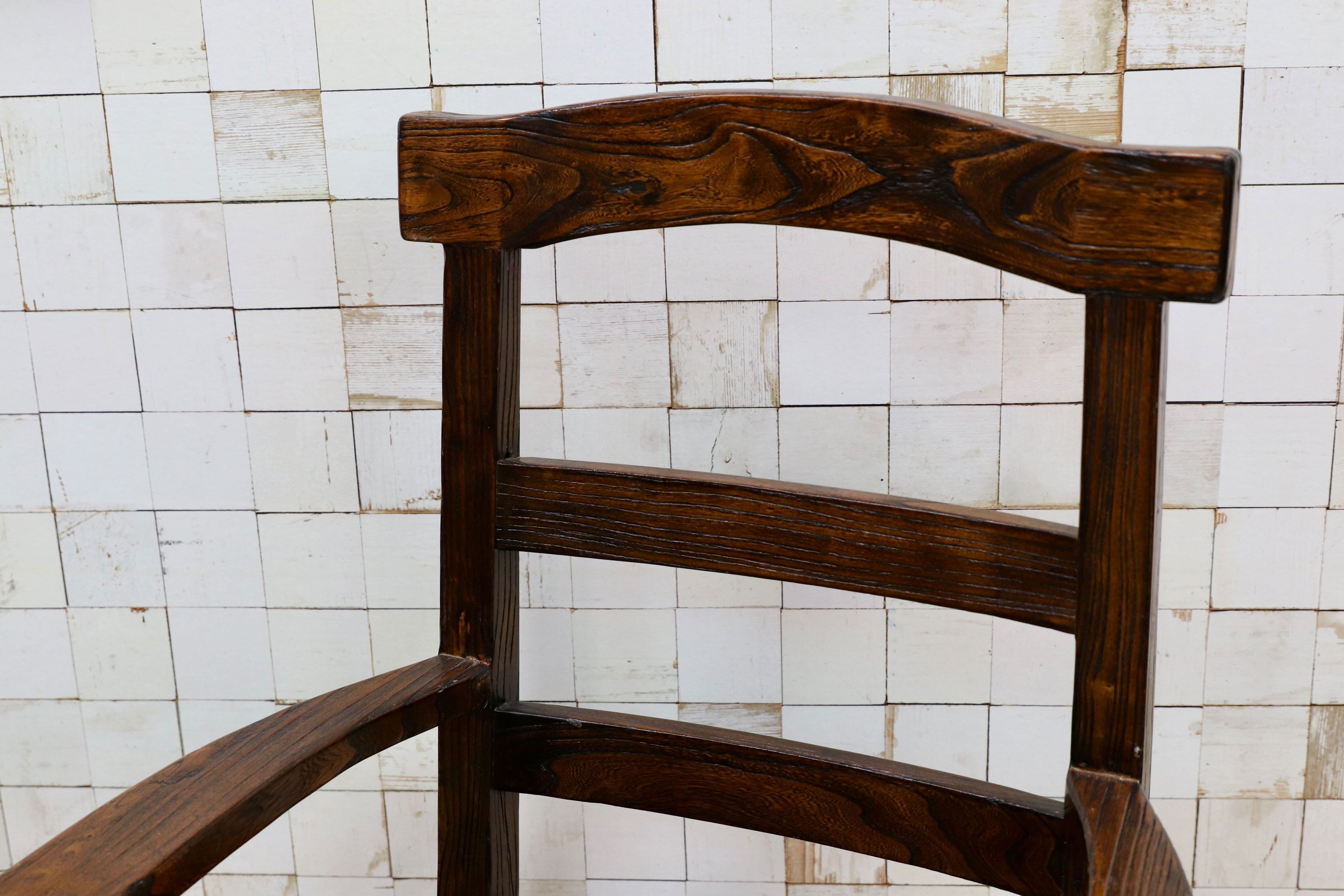 GMIS291A○アジアンリゾート ヴィンテージ ウッドチェア アームチェア ダイニングチェア 椅子 和モダン 民藝風 レトロ チェア