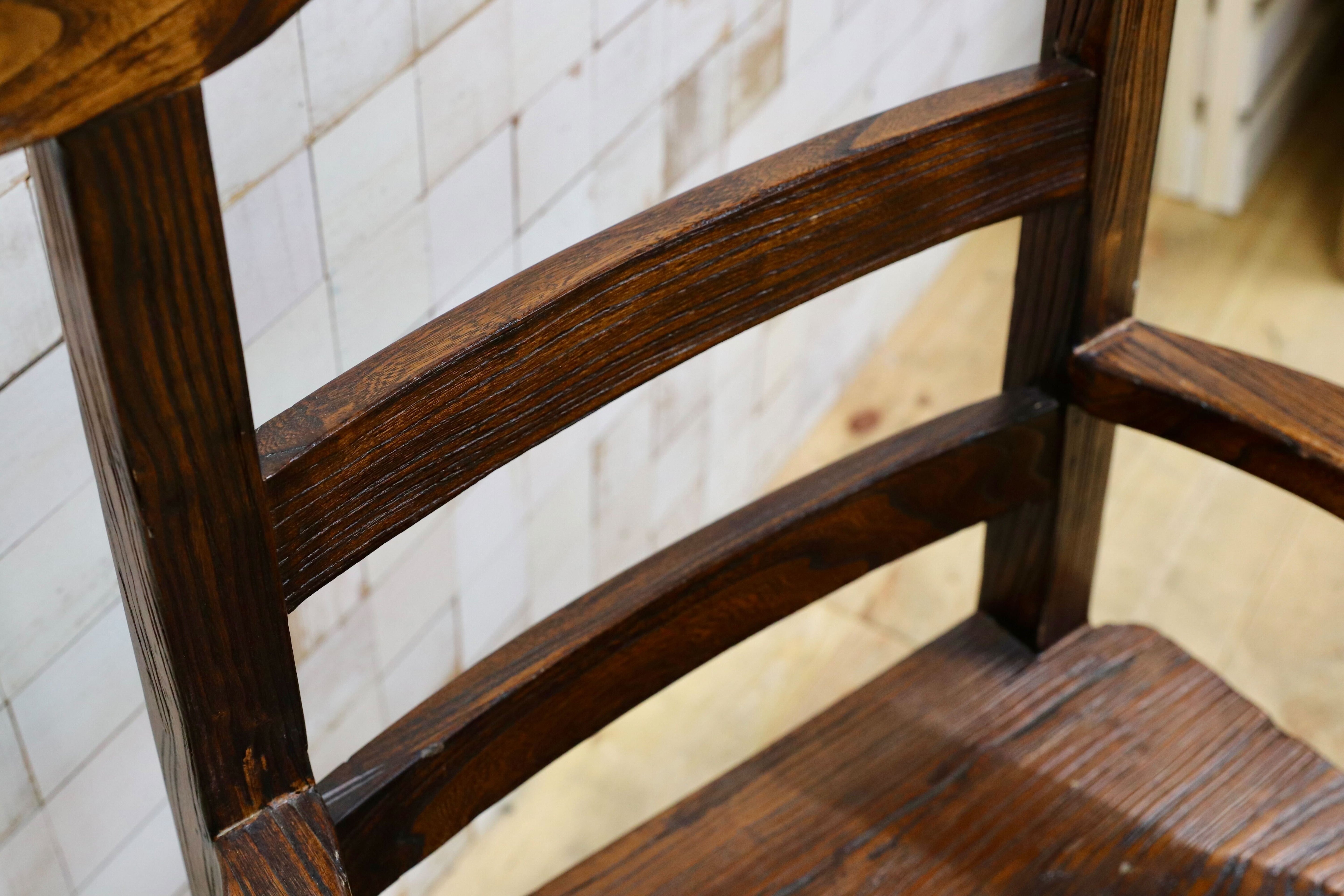 GMIS291A○アジアンリゾート ヴィンテージ ウッドチェア アームチェア ダイニングチェア 椅子 和モダン 民藝風 レトロ チェア