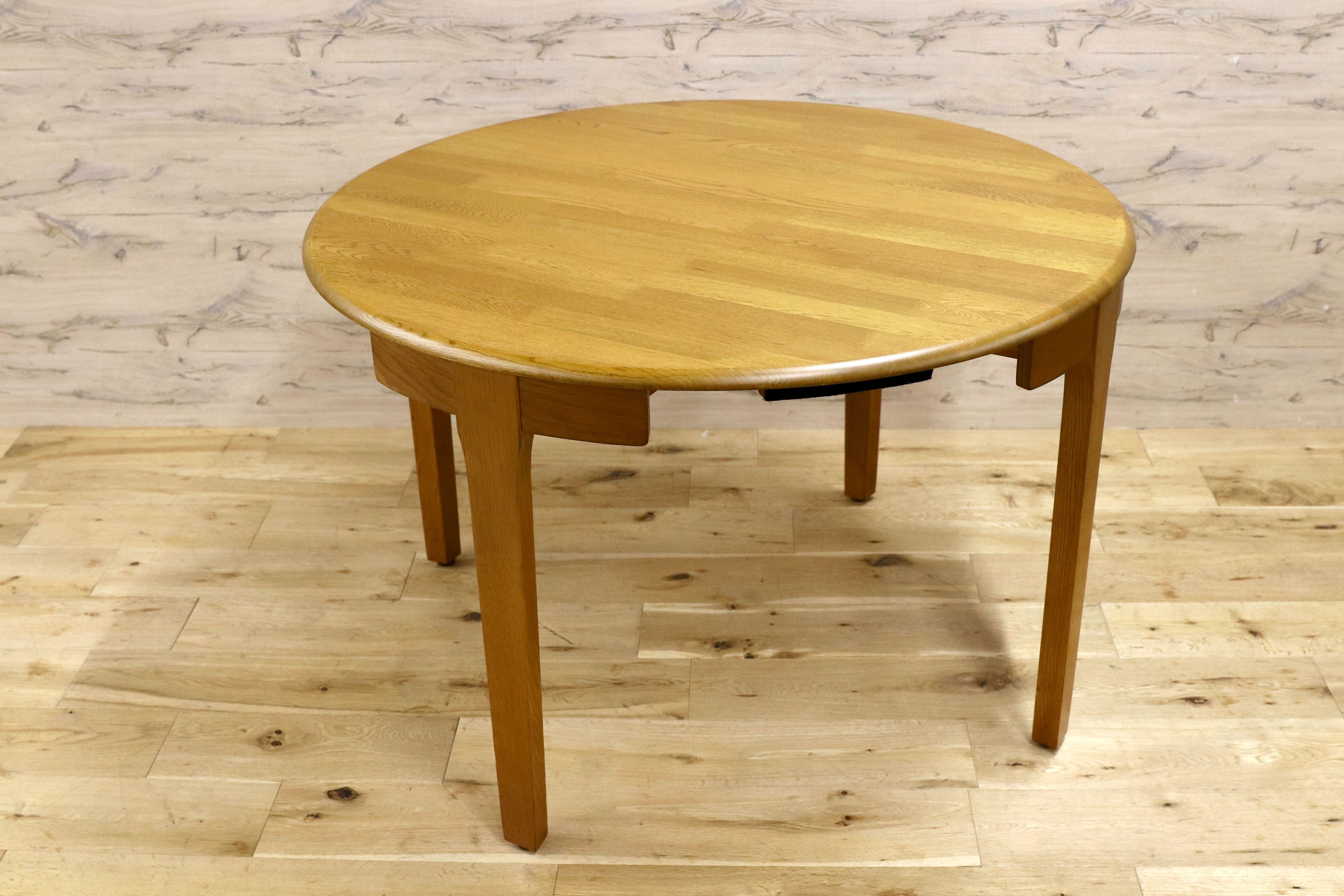 GMIH243○イバタインテリア / ibata interior ラウンドテーブル ダイニングテーブル 食卓テーブル オーク材 飛騨家具 レトロ 和モダン
