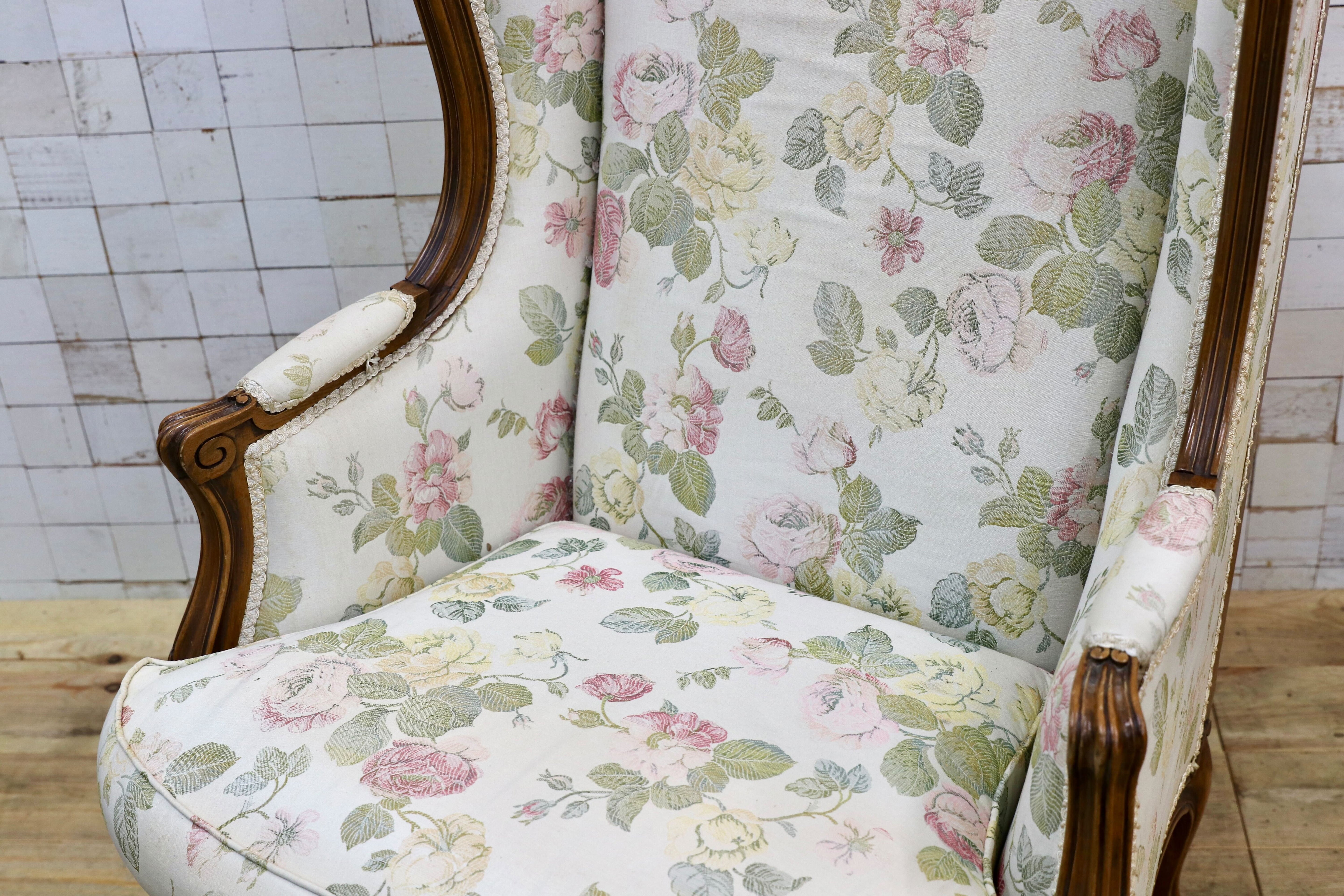 GMIK530○アンティーク サロンチェア 椅子 ラグジュアリー モダン ロココ様式 ヨーロピアン チェア 1人掛けソファ 店舗什器 ファブリック