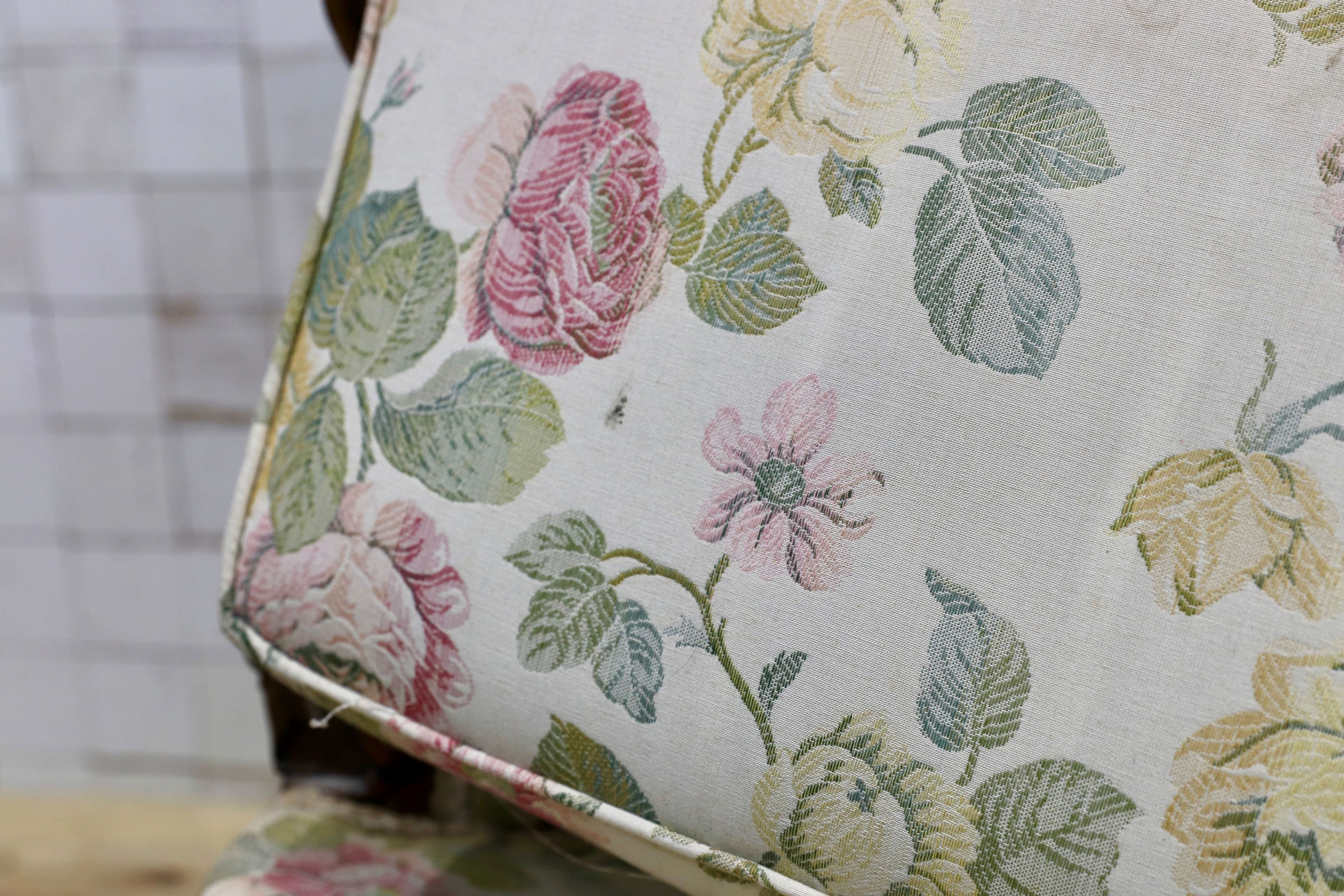 GMIK530○アンティーク サロンチェア 椅子 ラグジュアリー モダン ロココ様式 ヨーロピアン チェア 1人掛けソファ 店舗什器 ファブリック