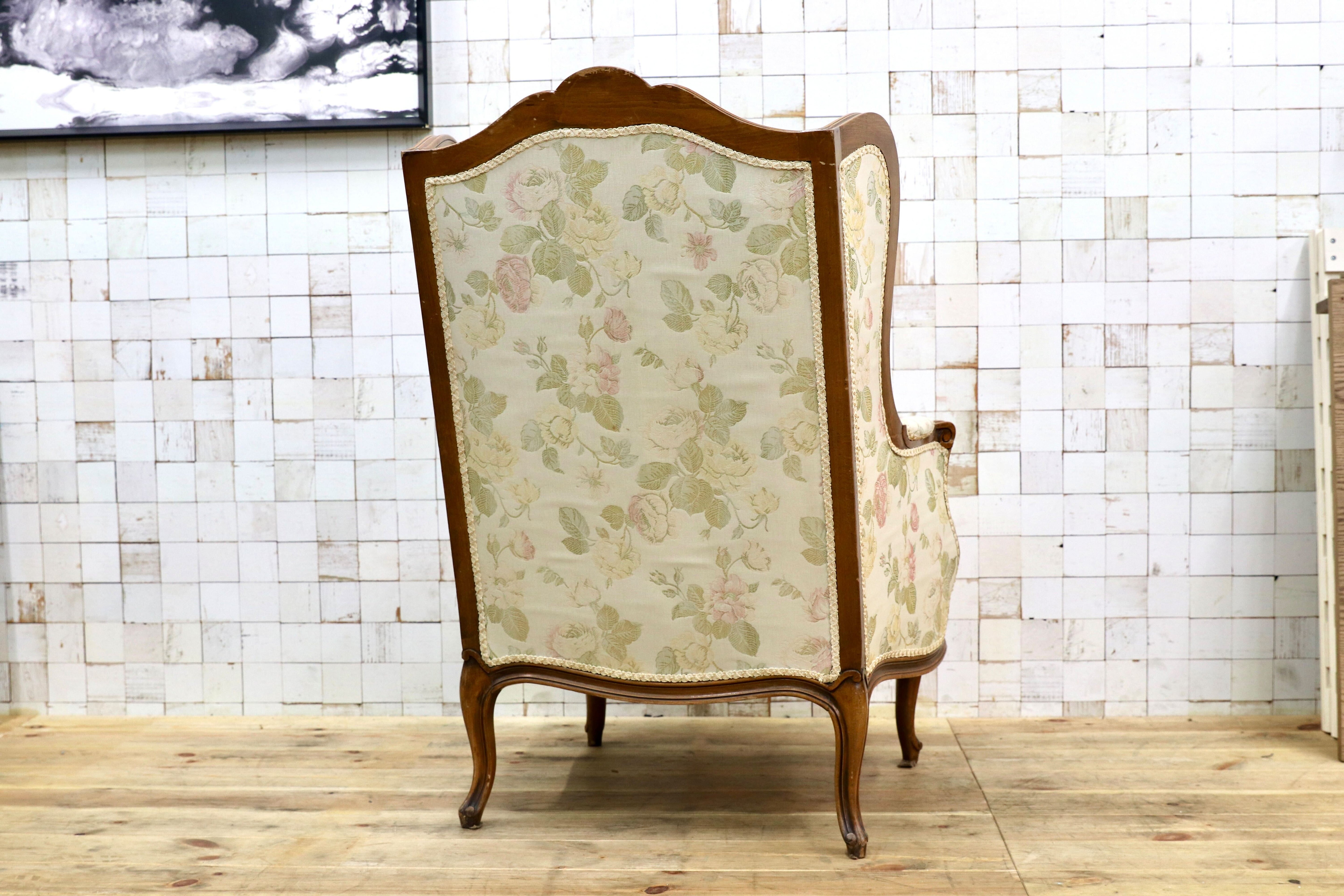 GMIK530○アンティーク サロンチェア 椅子 ラグジュアリー モダン ロココ様式 ヨーロピアン チェア 1人掛けソファ 店舗什器 ファブリック