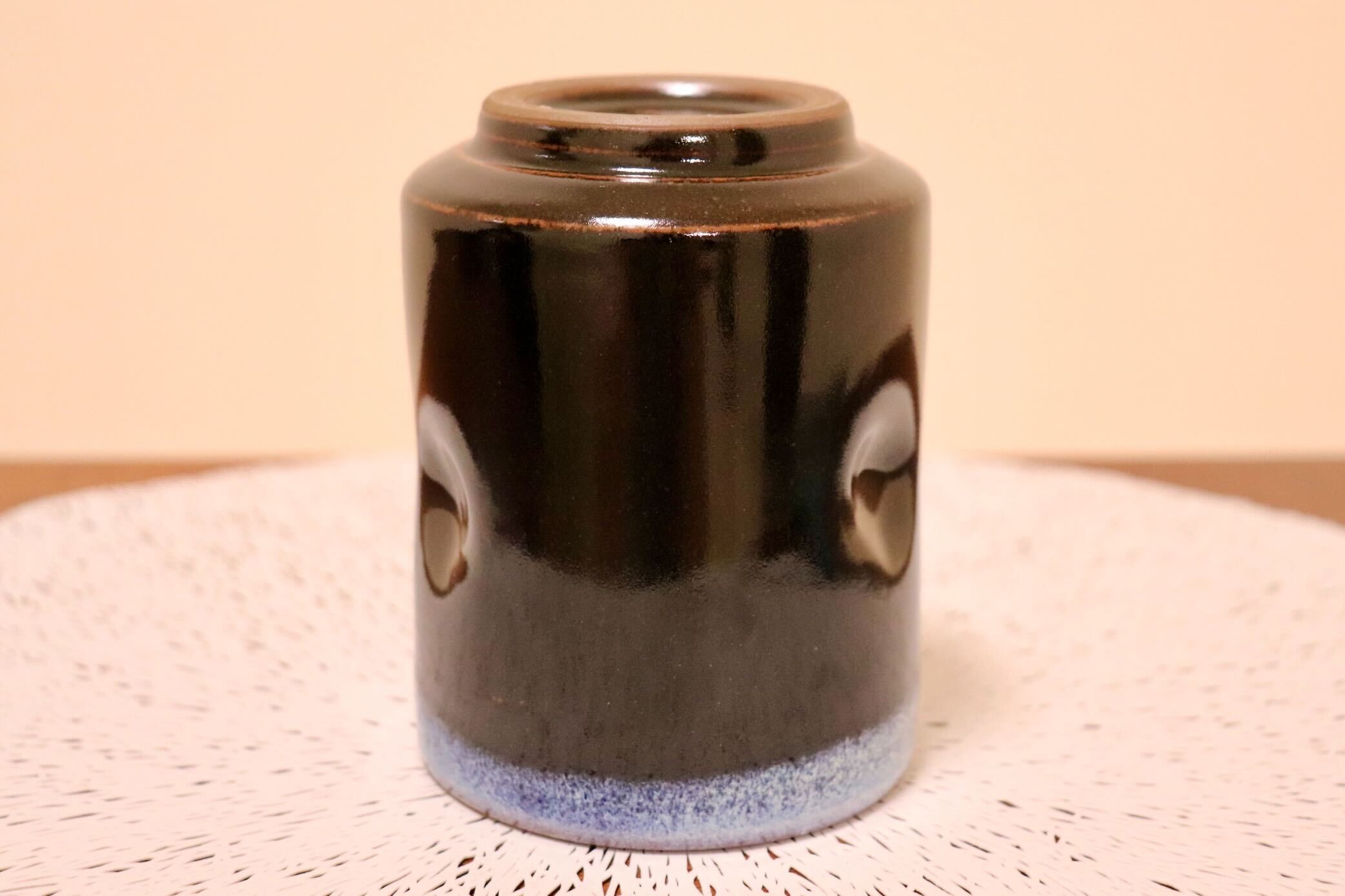 GMIO344B○陶勝窯 丹波焼 黒乳白大湯呑 市野勝 市野勝磯 陶器 工芸品 丹波篠山 未使用