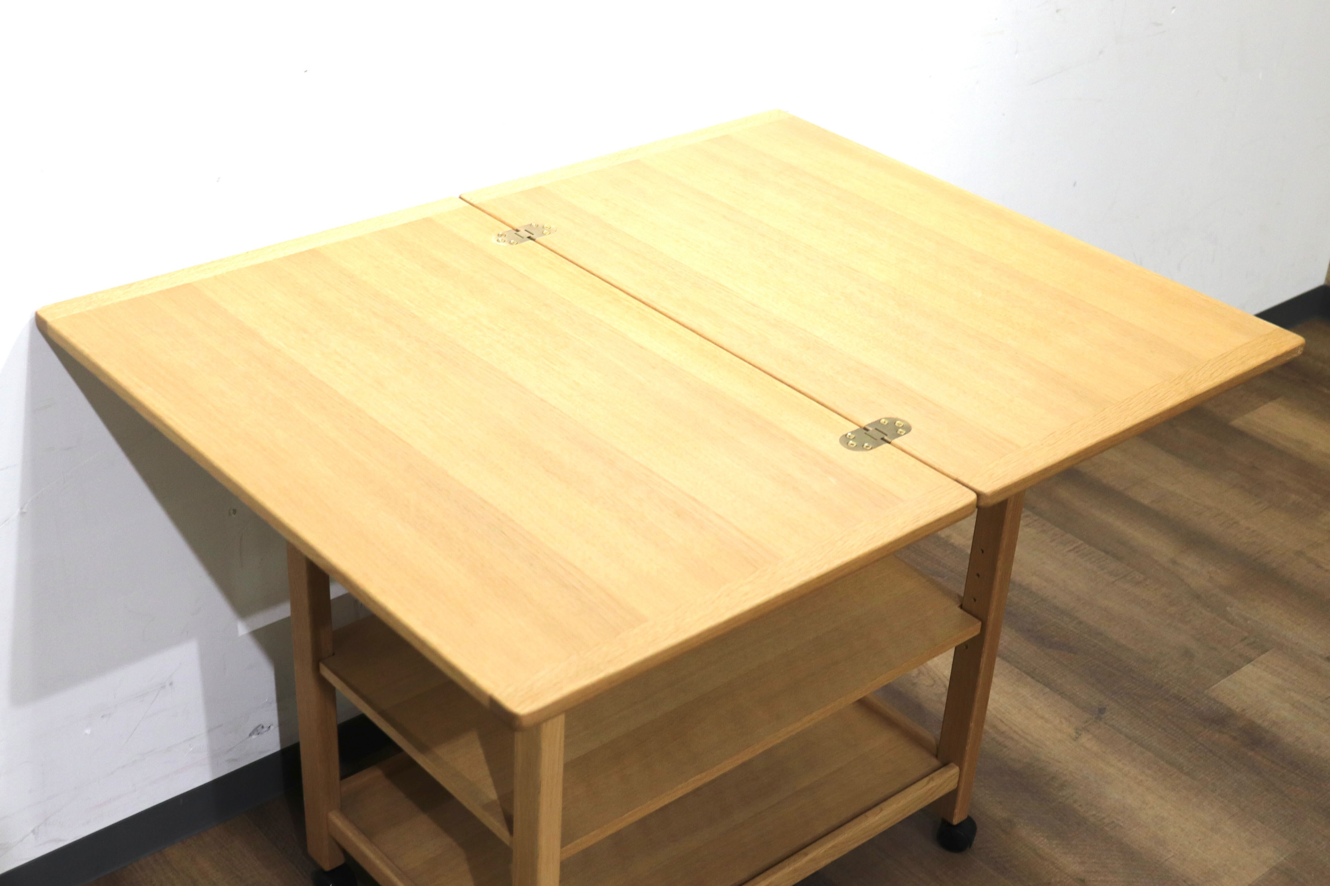 GMHN246B○MOBEL TOKO / メーベルトーコー LIME ライム キッチンワゴン スタンドワゴン 配膳ワゴン バタフライテーブル 机 楢材 旭川家具