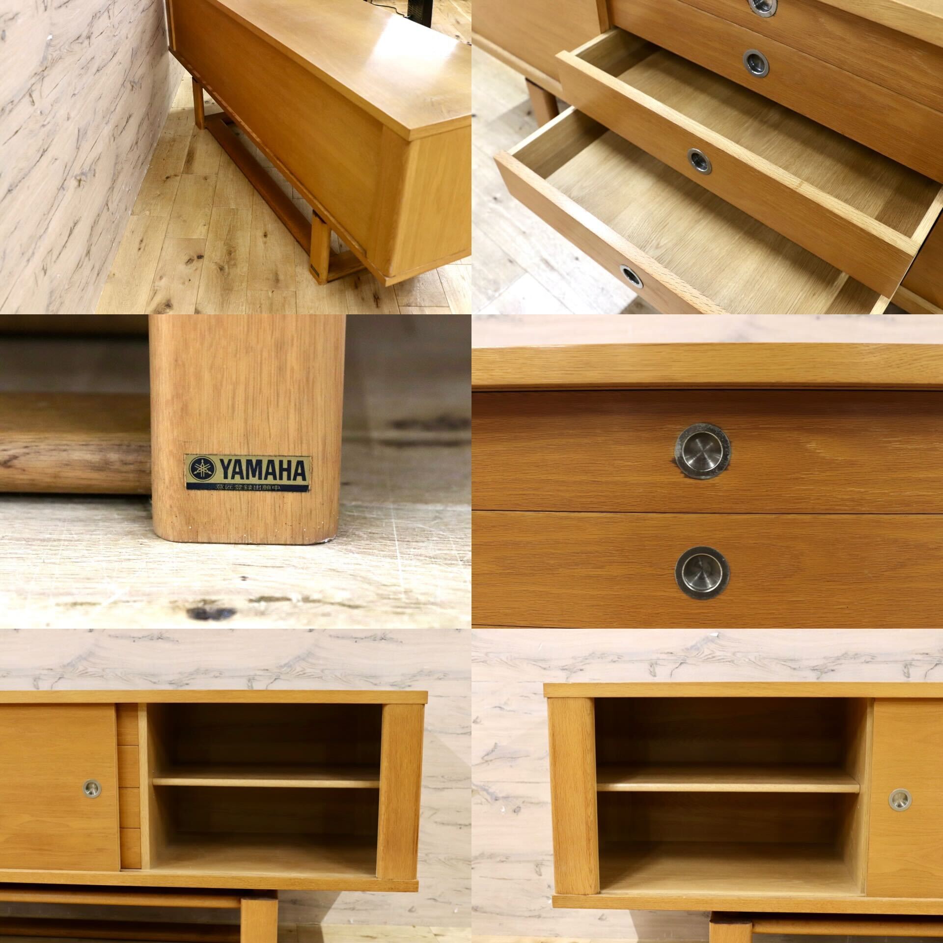 GMHH402○YAMAHA / ヤマハ 国産ヴィンテージ 超レア サイドボード リビングボード オーク材 北欧スタイル アンティーク