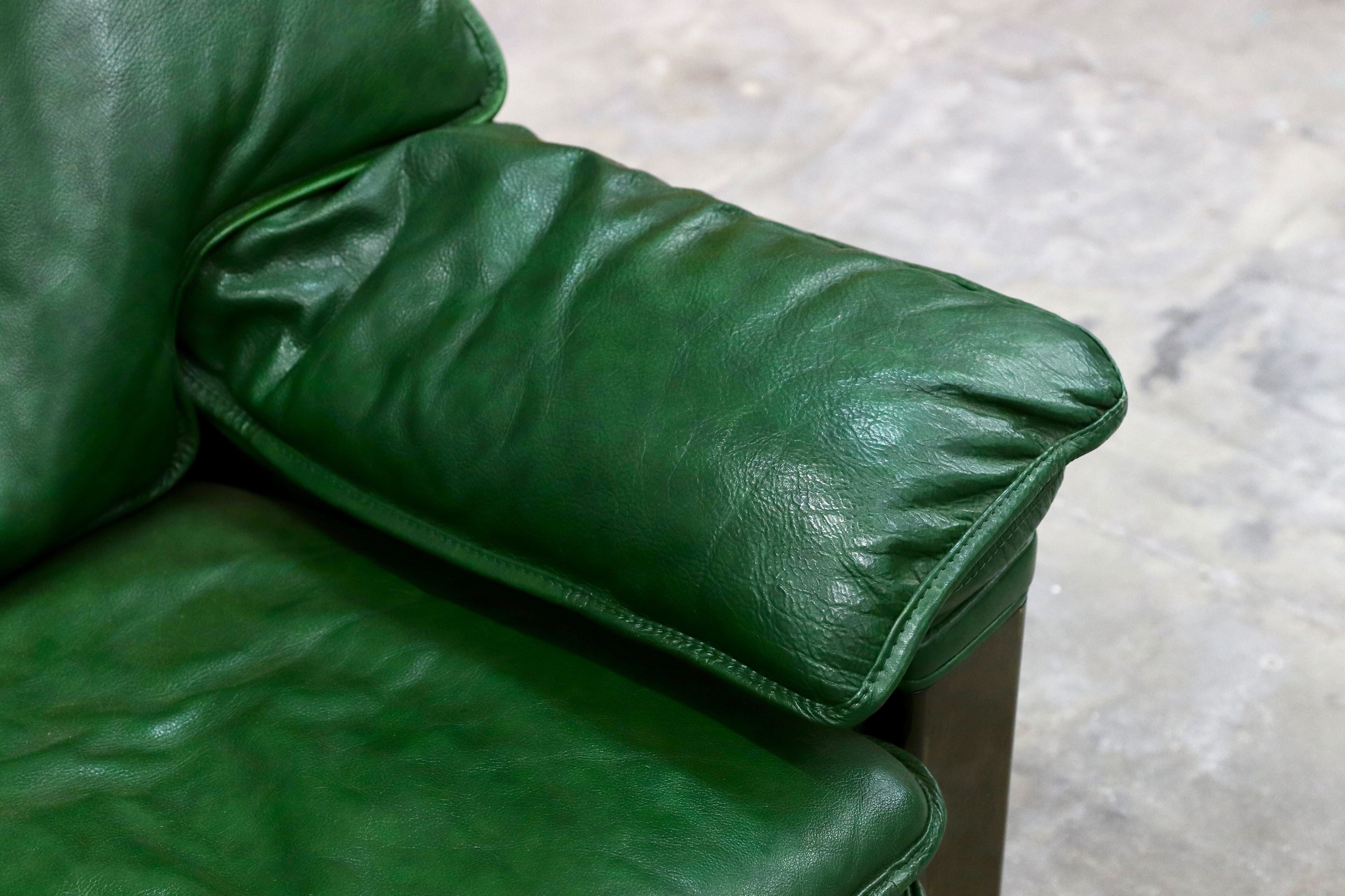 GMIS71B○Formitalia / フォルミタリア PAOLO GUCCI パオログッチ 1人掛けソファ シングルソファ 本革 グリーン 最高級 モダン 定価約80万