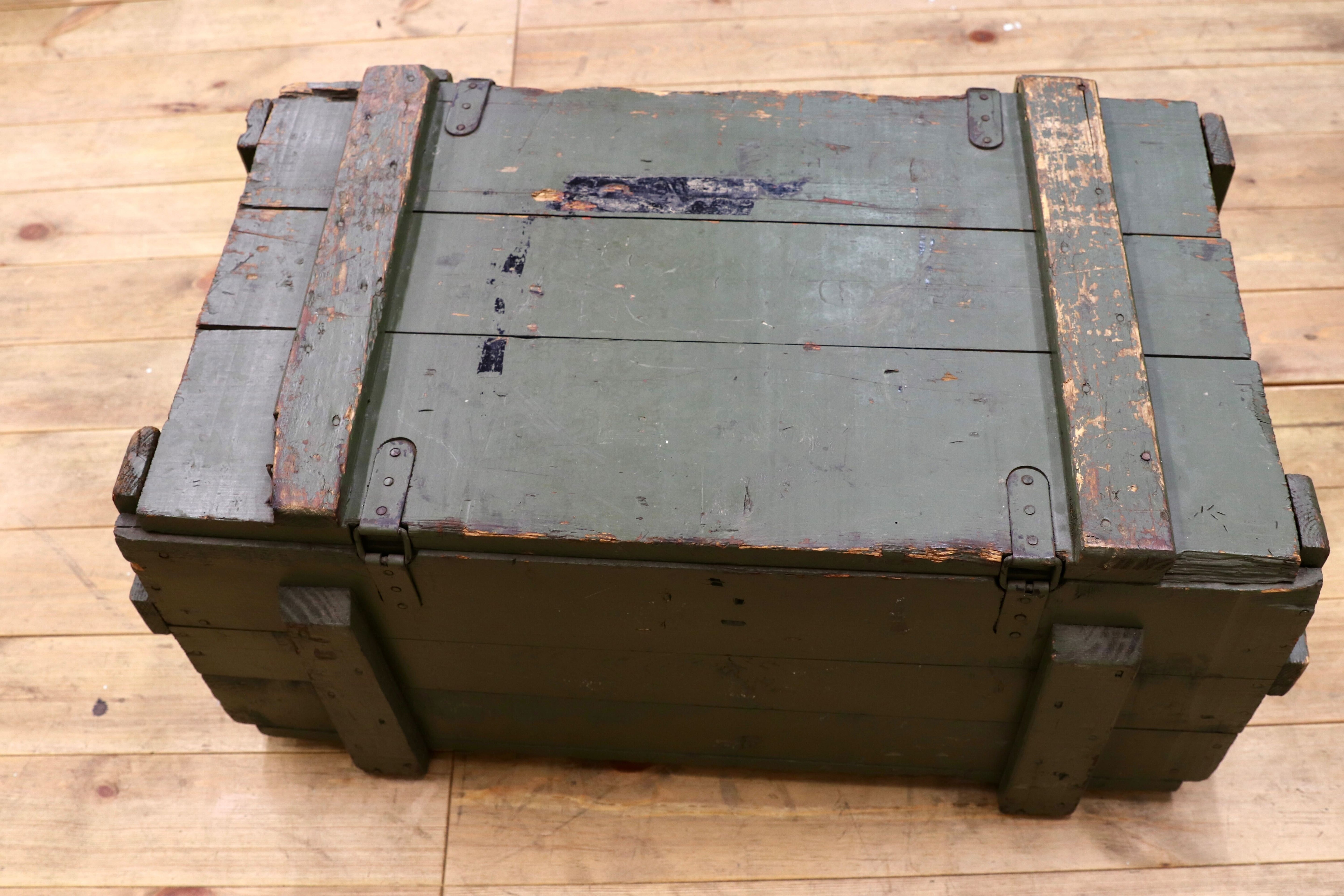 GMIK544○ミリタリー アンモボックス 弾薬庫 アンティーク ボックス 店舗什器 オブジェ