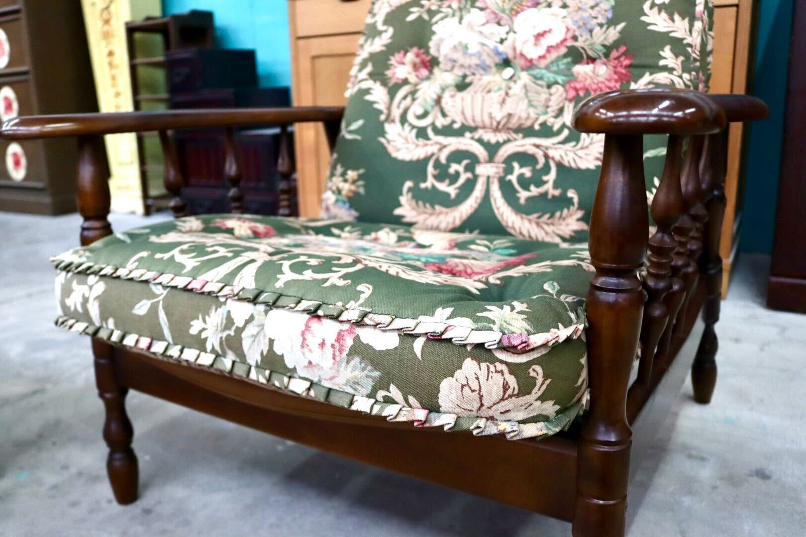 GMIH399○karimoku / カリモク シングルソファ 1人掛けソファ オットマン リクライニング ファブリック ブナ材 国産家具 定価約13.2万