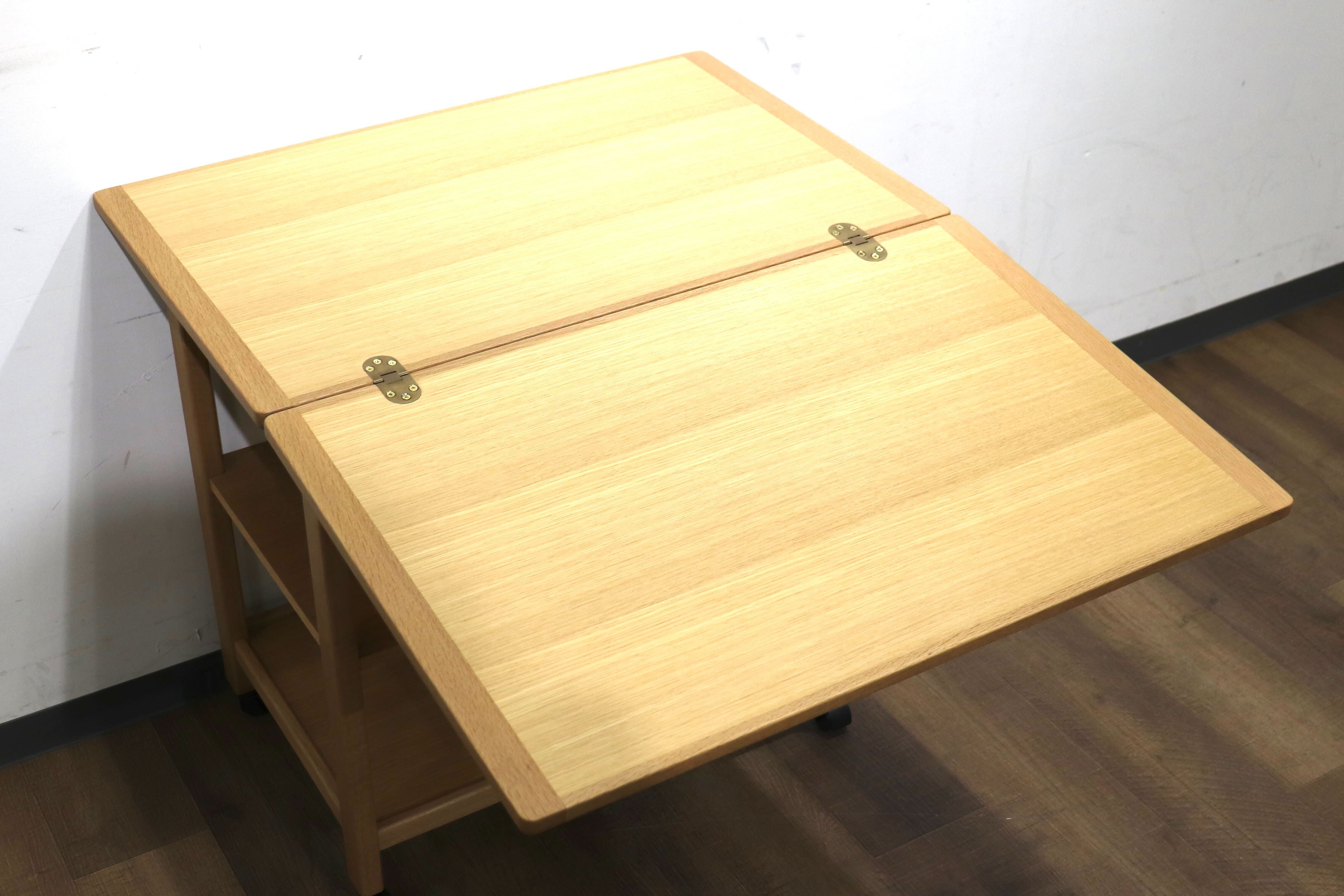 GMHN246C○MOBEL TOKO / メーベルトーコー LIME ライム キッチンワゴン スタンドワゴン 配膳ワゴン バタフライテーブル 机 楢材 旭川家具