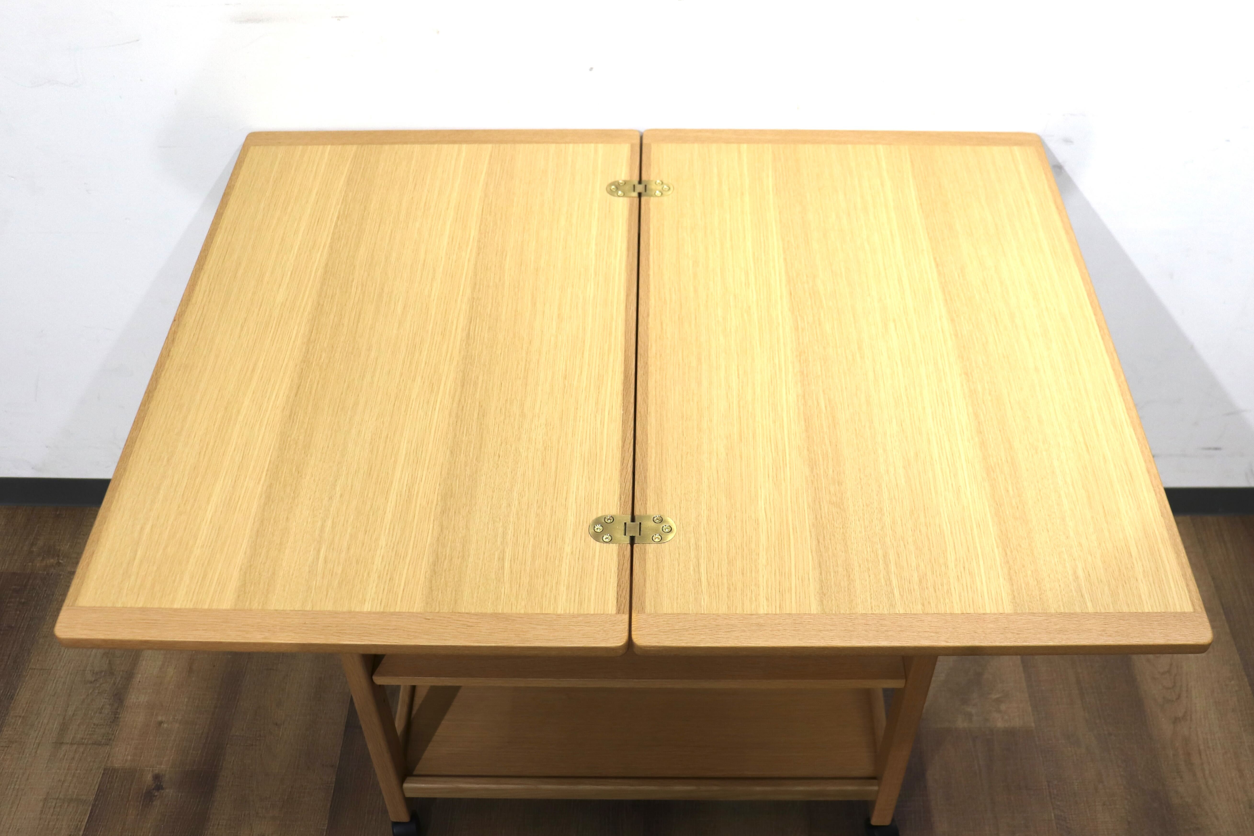 GMHN246C○MOBEL TOKO / メーベルトーコー LIME ライム キッチンワゴン スタンドワゴン 配膳ワゴン バタフライテーブル 机 楢材 旭川家具