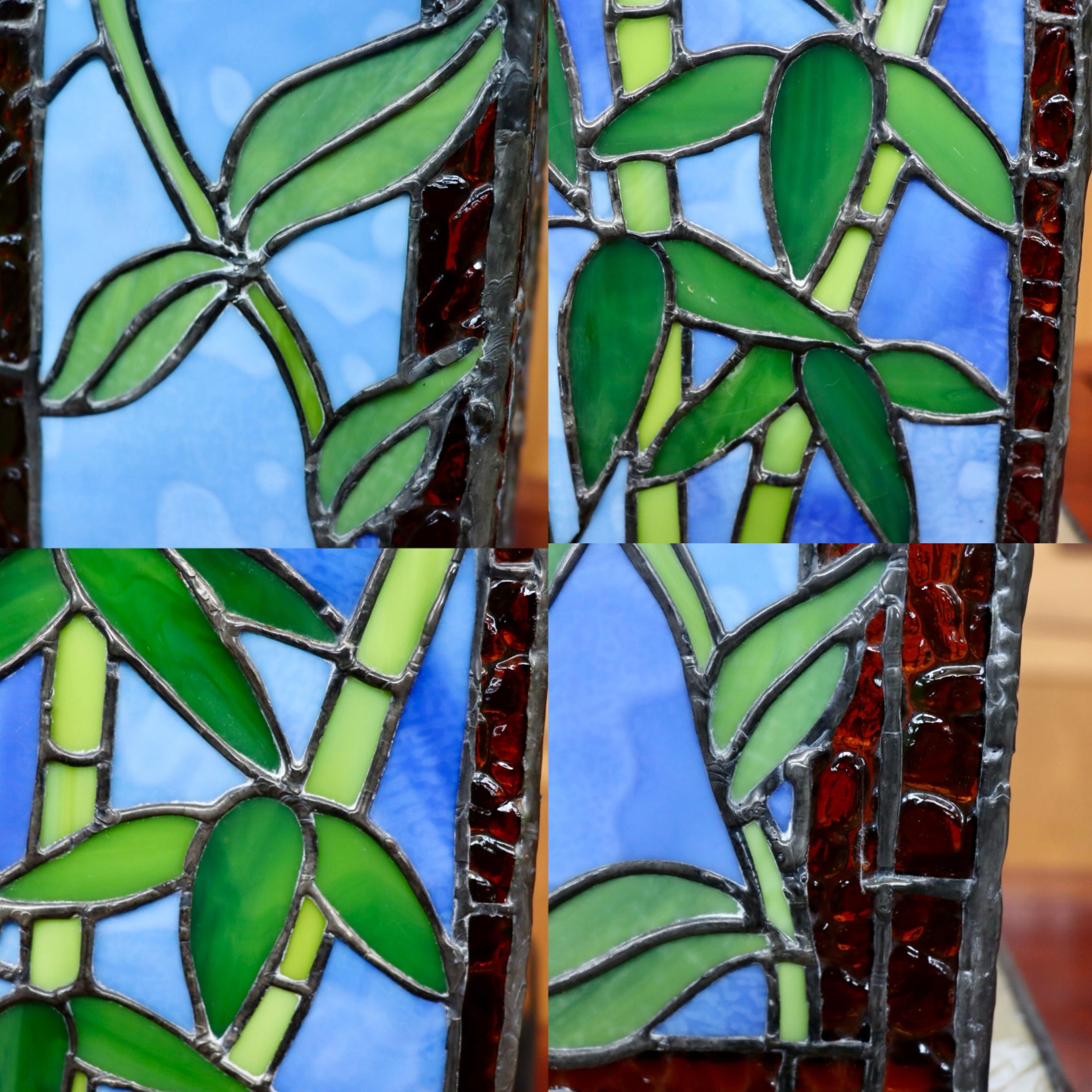 GMHS564B○ステンドグラス ステンドランプ アンティーク 花柄 照明 インテリア レトロ ※発送不可