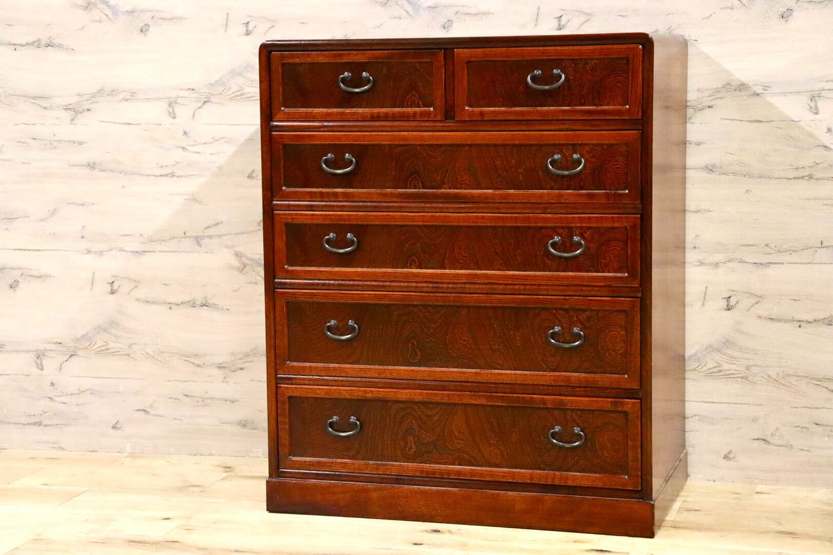 GMHH115○欅無垢材 小箪笥 姫箪笥 チェスト 整理箪笥 天丸 和家具 和 