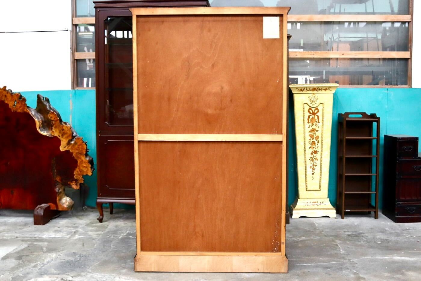 GMIH325○和光 NEW北海 抽戸書棚 本棚 ブックシェルフ 飾り棚 キャビネット 樺材 本箱 収納家具 民芸家具 引き出し 和モダン 旭川家具