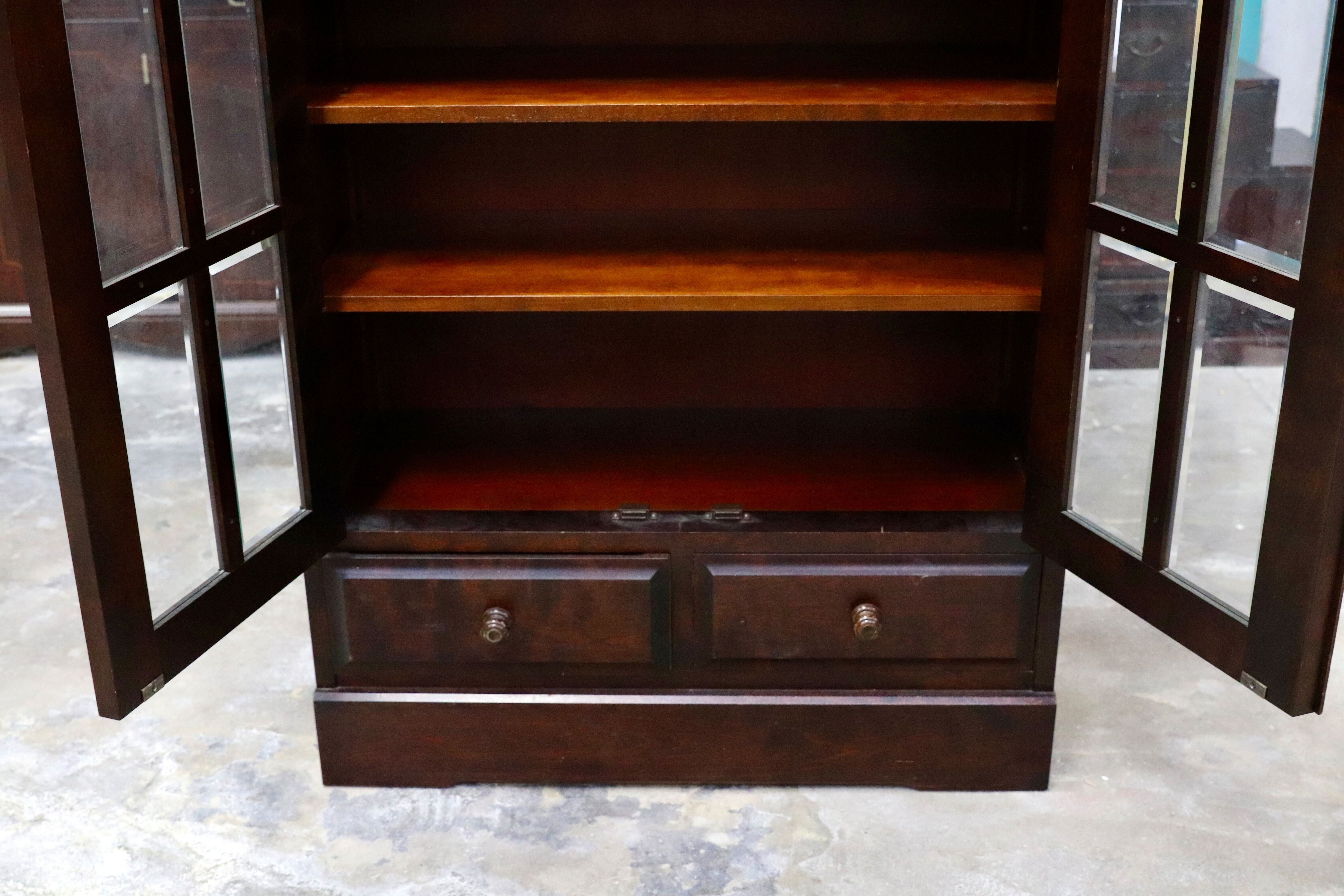 GMIS289B○北海道民芸家具 本棚 キャビネット 飾り棚 本箱 ブックキャビネット 樺材 民藝 アンティーク 飛騨産業