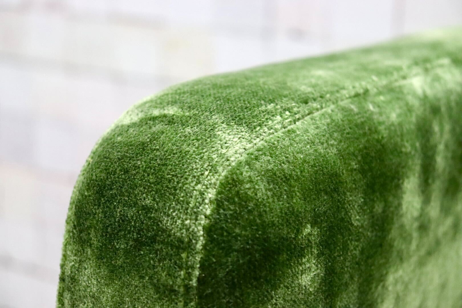 GMGK375C○Canffy / キャンフィー CA-0001 アームチェア シングルソファ ラウンジチェア グリーン ファブリック 定価約5.8万 展示品