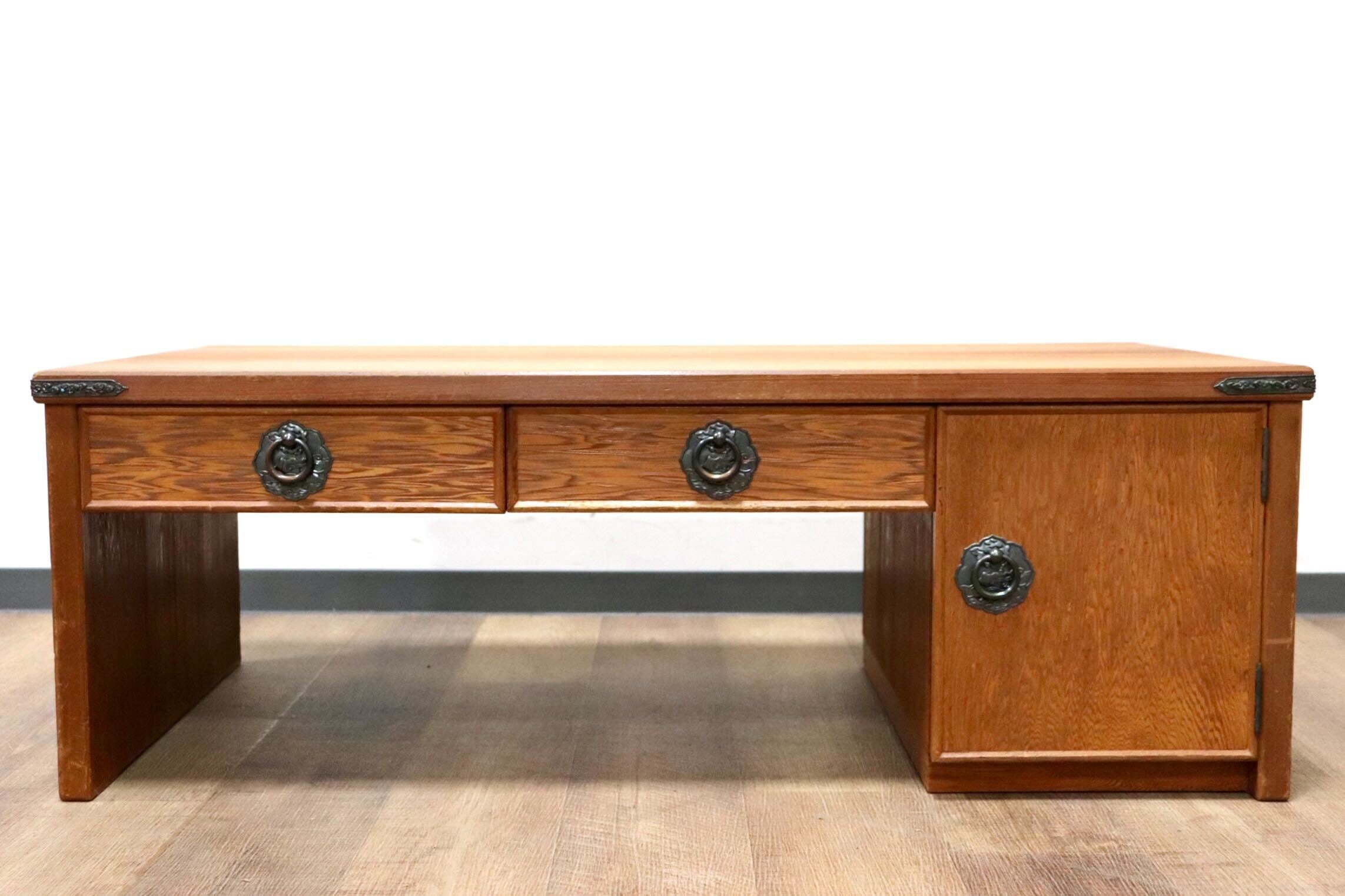 GMGH324A○世界遺産屋久杉 民芸家具 文机 座敷机 座卓 ローテーブル 作業台 和室 デスク 机 アンティーク レトロ 伝統工芸 和モダン 稀少