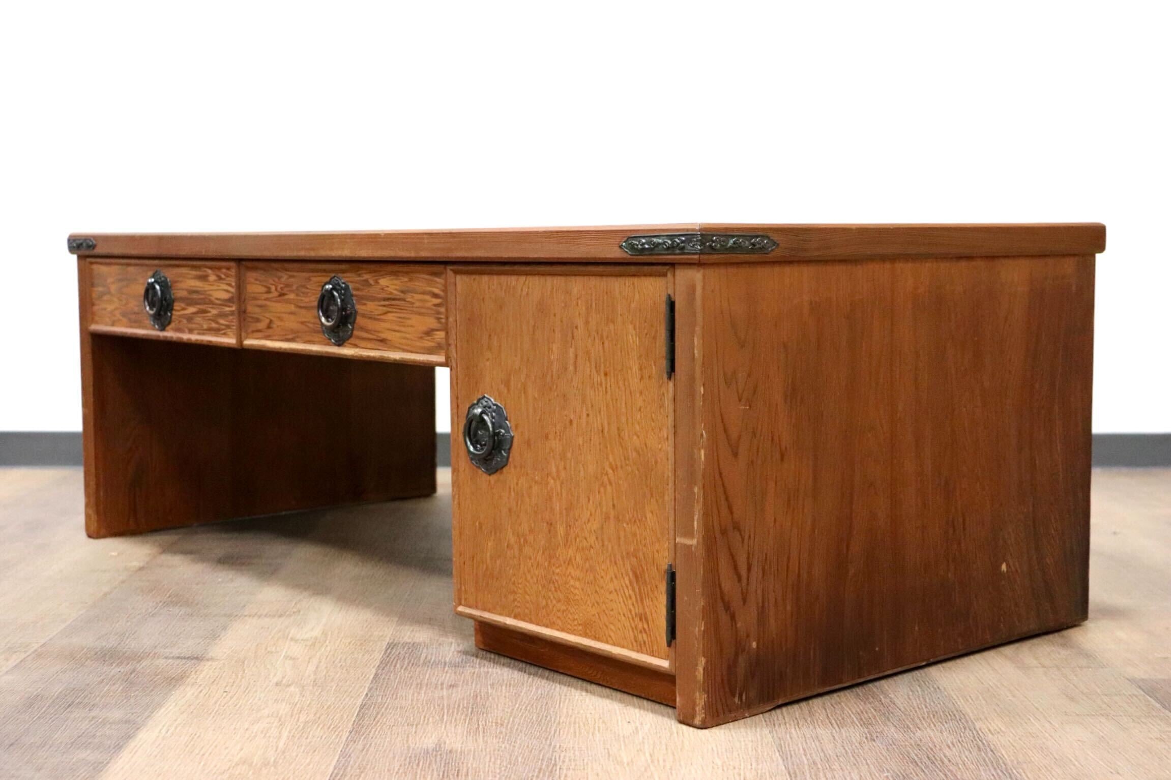 GMGH324A○世界遺産屋久杉 民芸家具 文机 座敷机 座卓 ローテーブル 作業台 和室 デスク 机 アンティーク レトロ 伝統工芸 和モダン 稀少