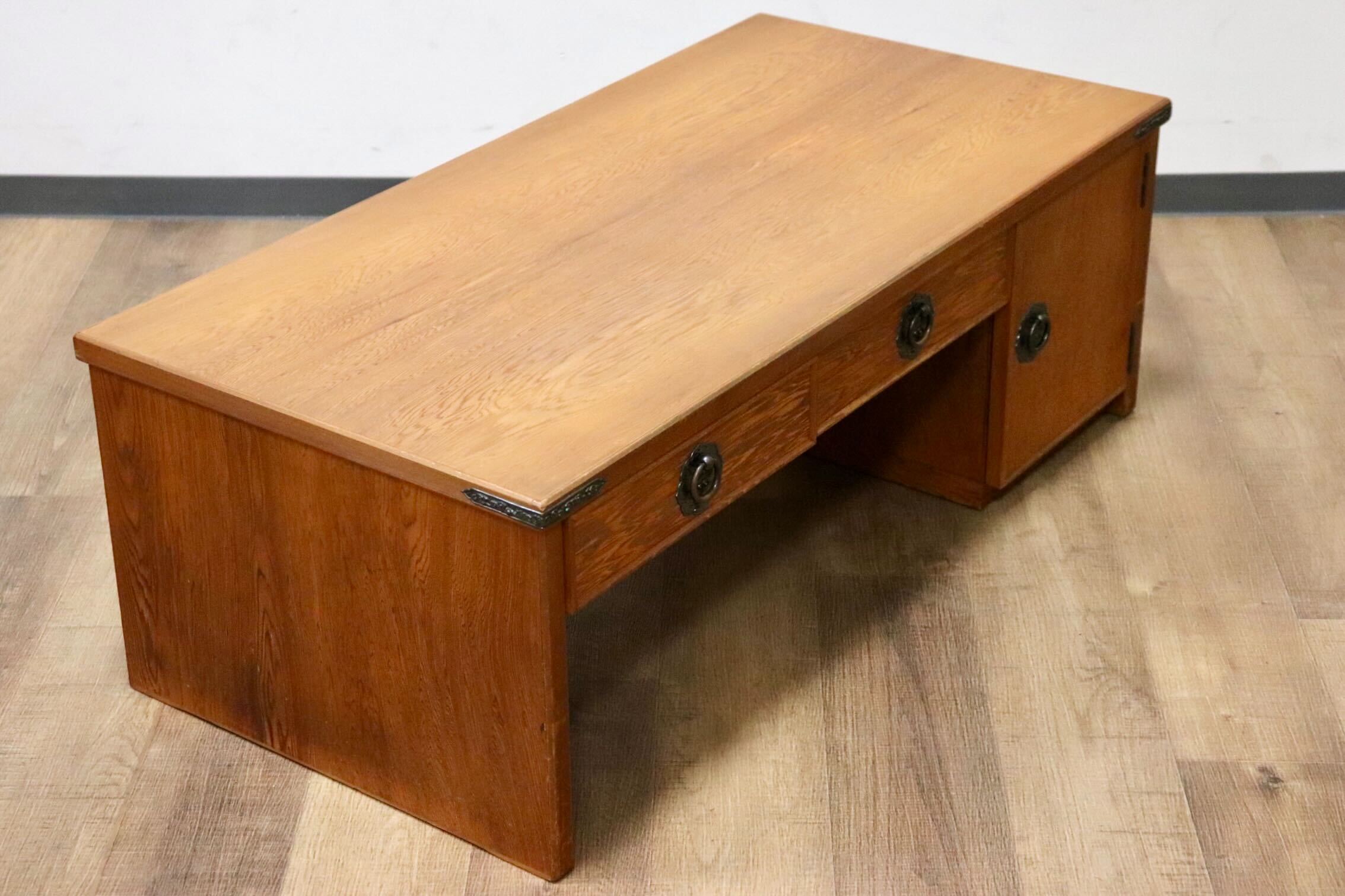 GMGH324A○世界遺産屋久杉 民芸家具 文机 座敷机 座卓 ローテーブル 作業台 和室 デスク 机 アンティーク レトロ 伝統工芸 和モダン 稀少