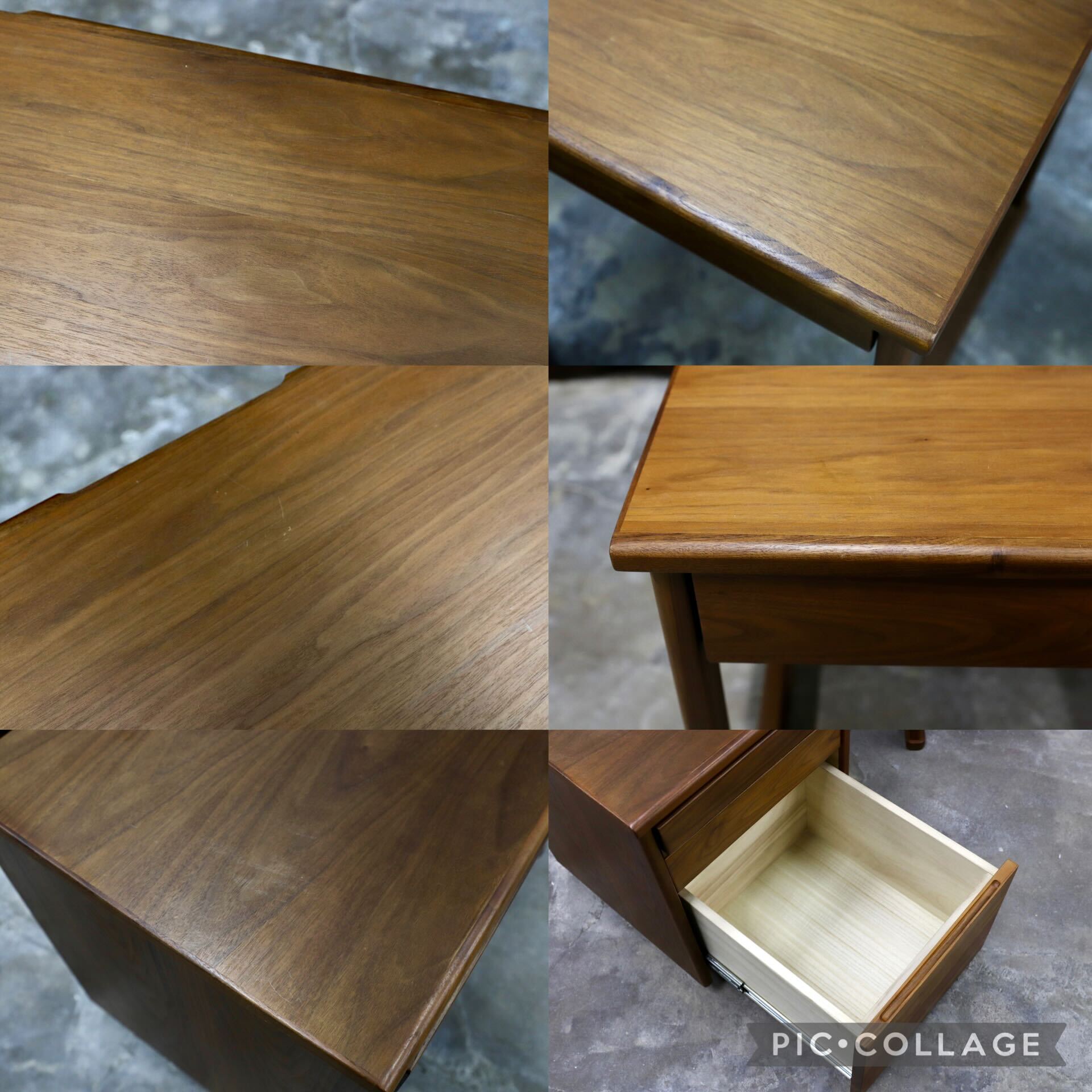GMIH225B○起立木工 / KIRITSU FURNITURE ウォールナット デスク&ワゴン 学習机 勉強机 北欧モダン