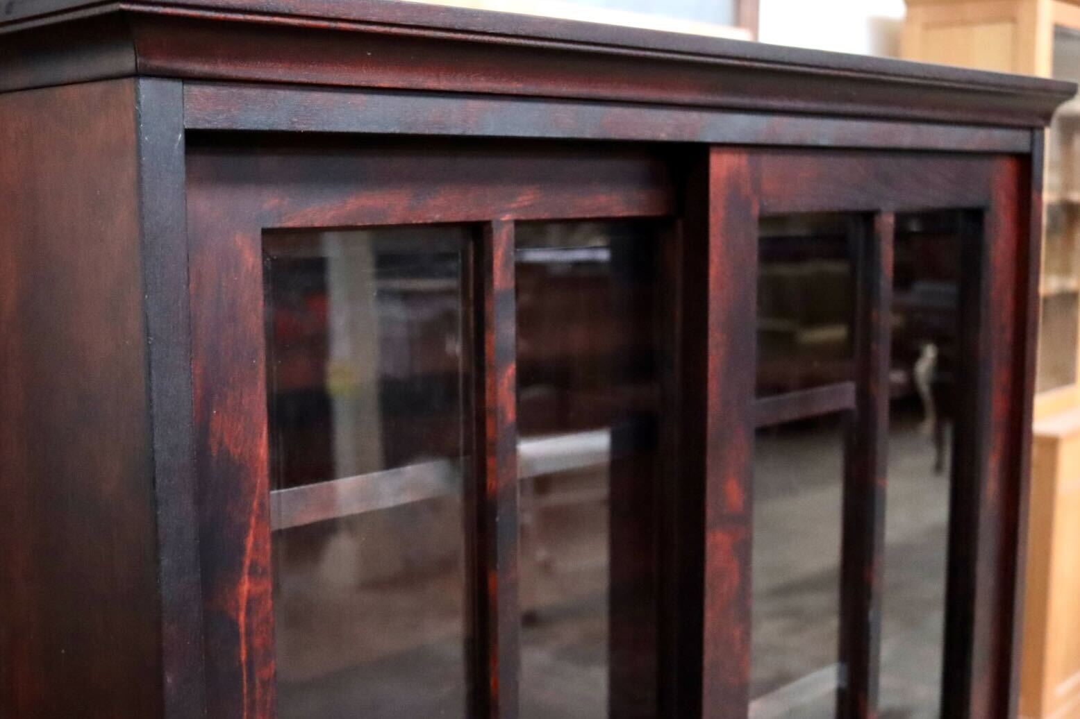 GMIH325○和光 NEW北海 抽戸書棚 本棚 ブックシェルフ 飾り棚 キャビネット 樺材 本箱 収納家具 民芸家具 引き出し 和モダン 旭川家具