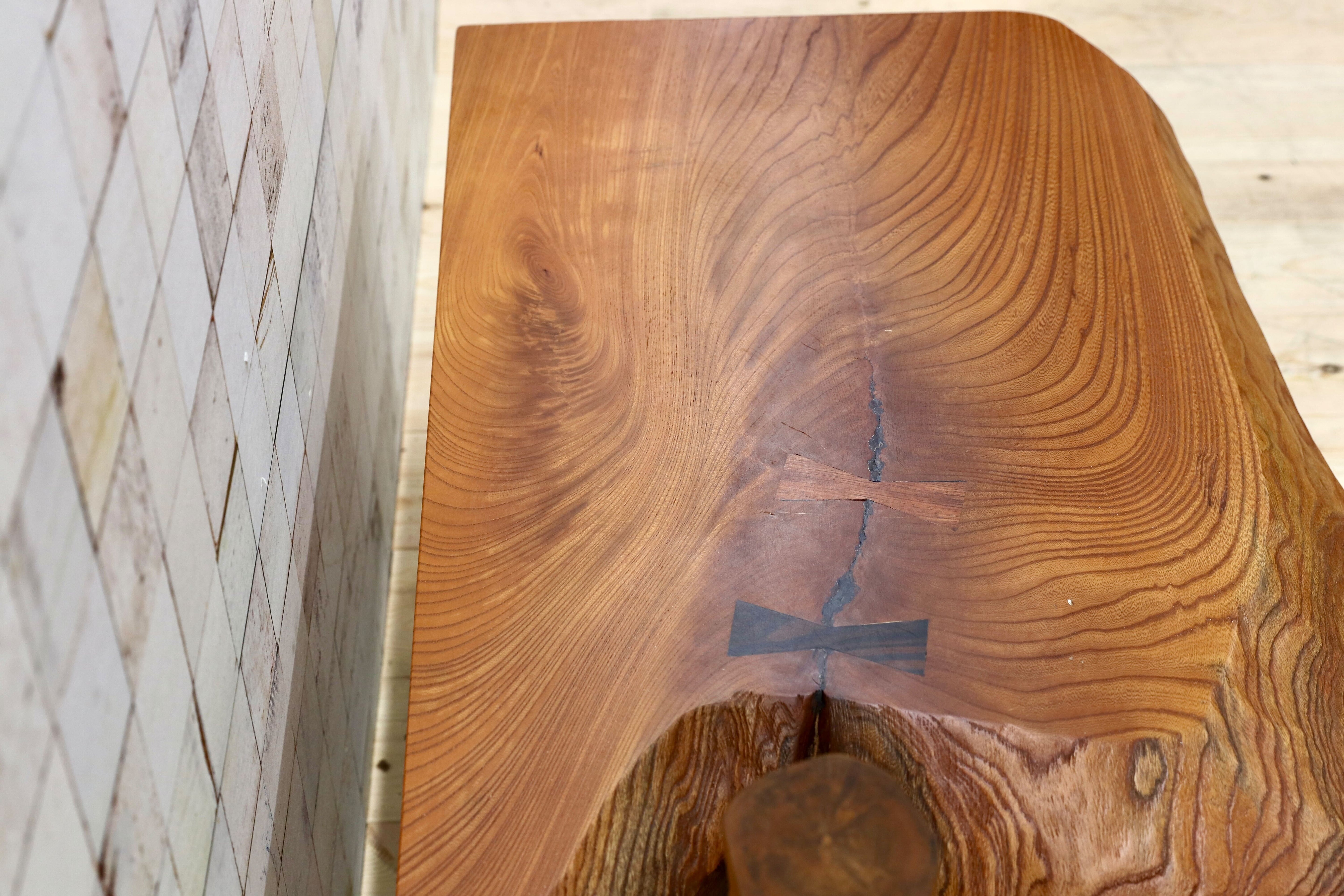 GMFT439○木製 工房家具 文机 花台 飾り台 置床 座敷机 和家具 レトロ 和モダン アンティーク