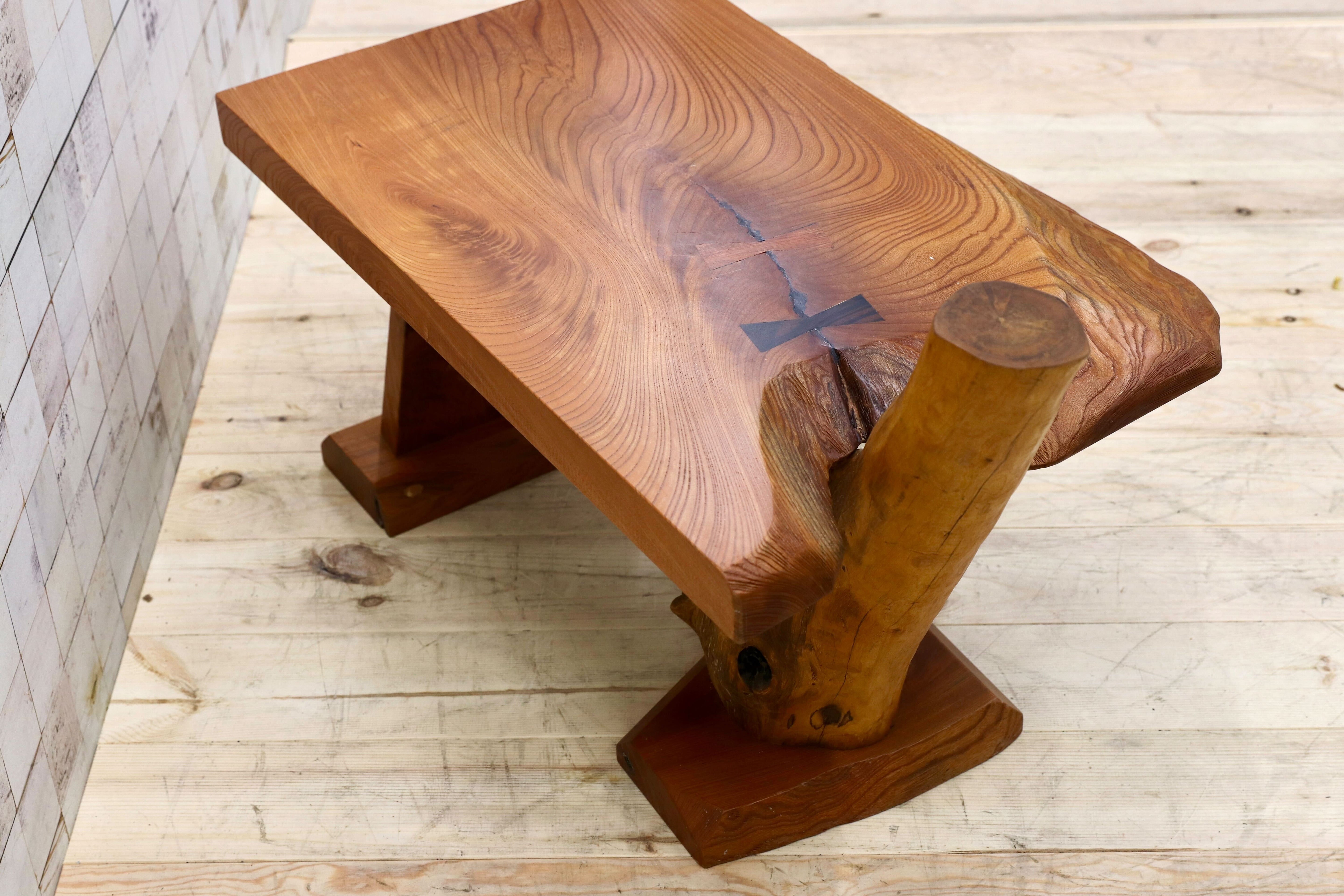 GMFT439○木製 工房家具 文机 花台 飾り台 置床 座敷机 和家具 レトロ 和モダン アンティーク