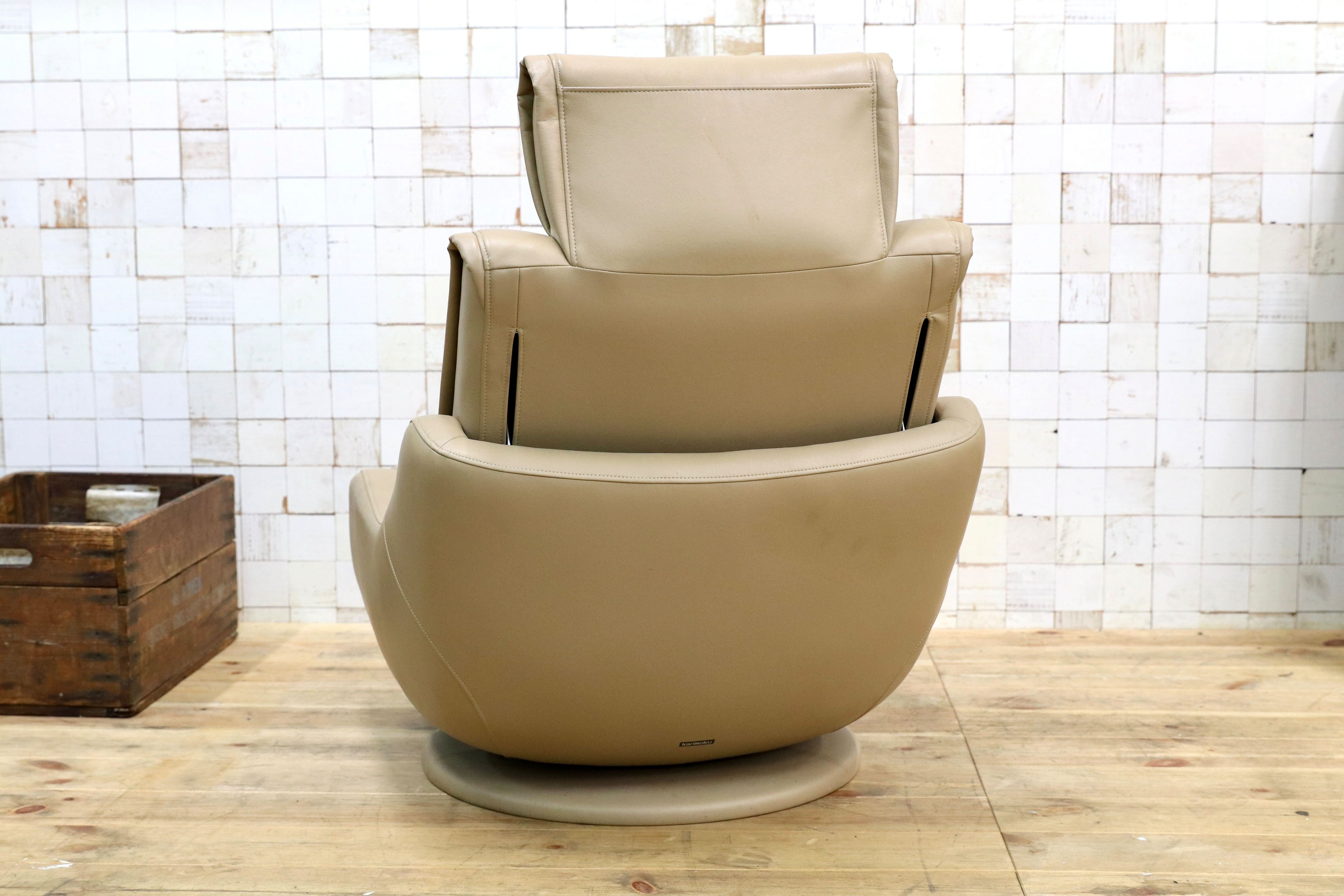 GMEH2P○karimoku / カリモク リクライニングチェア パーソナルチェア 1人掛け シングルソファ 回転椅子 ソフトレザー 合皮