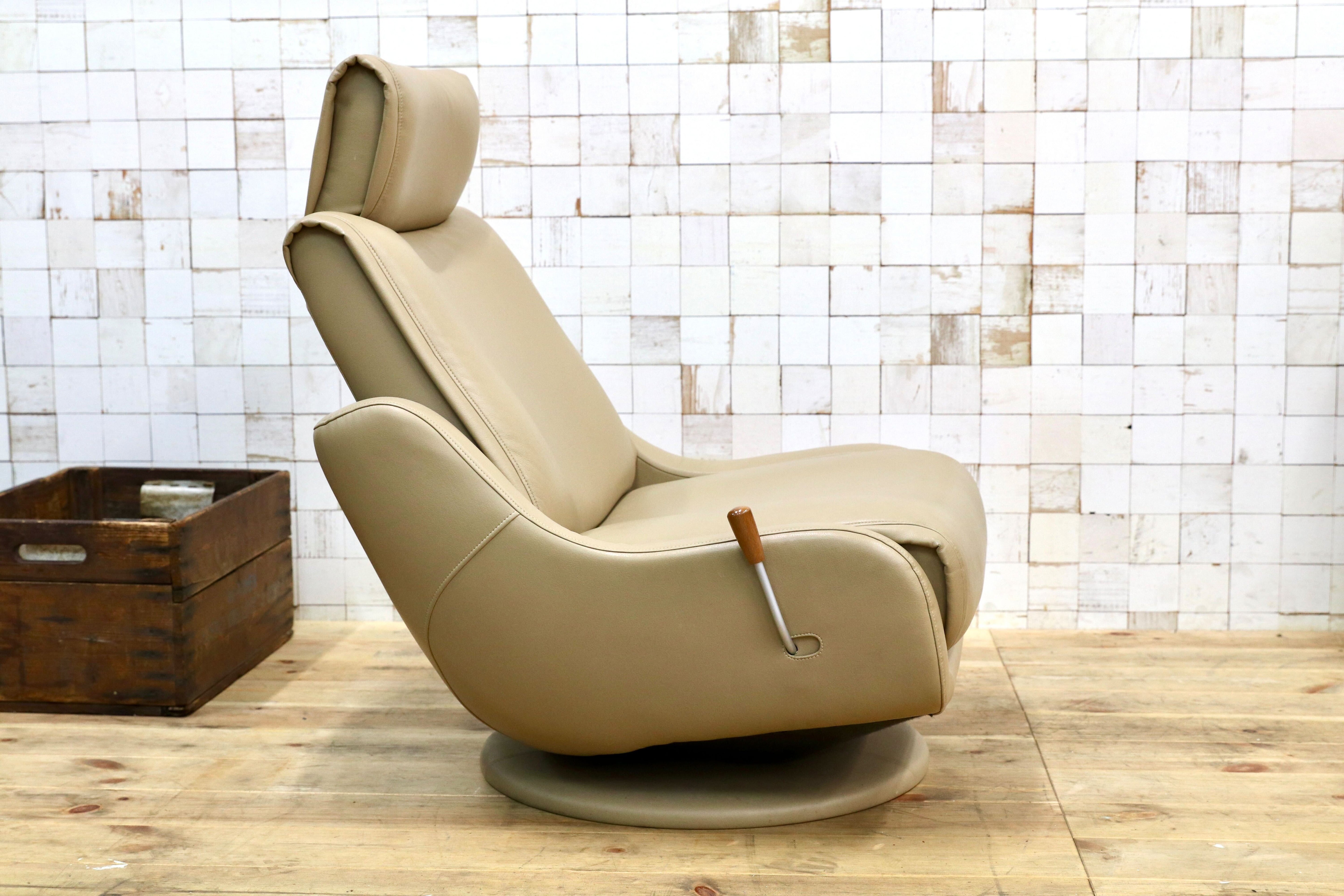 GMEH2P○karimoku / カリモク リクライニングチェア パーソナルチェア 1人掛け シングルソファ 回転椅子 ソフトレザー 合皮