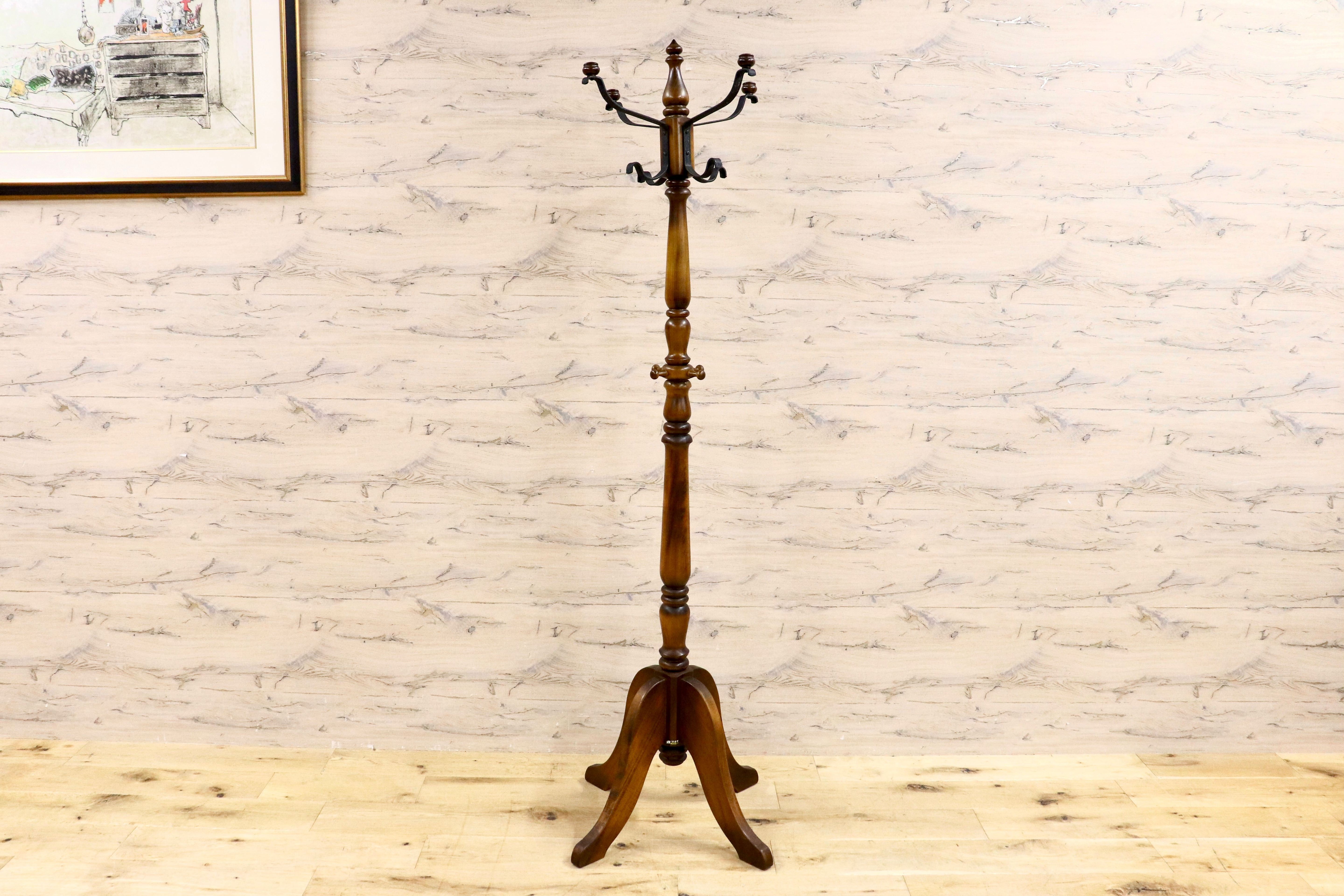 GMIK46○karimoku / カリモク コロニアル コートハンガー ポールハンガー 帽子掛け ポールスタンド 国産家具 オールドカリモク