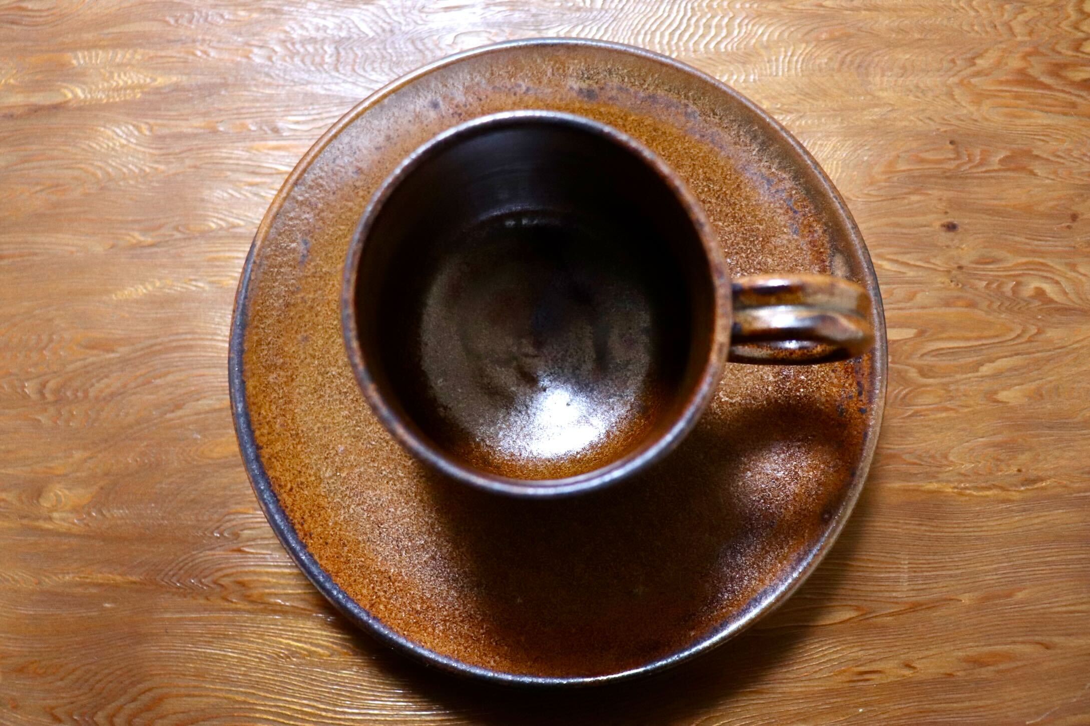 GMIO466C○千代市陶房 清水千代市 丹波焼 コーヒー椀皿 陶器 丹波篠山 伝統工芸 未使用