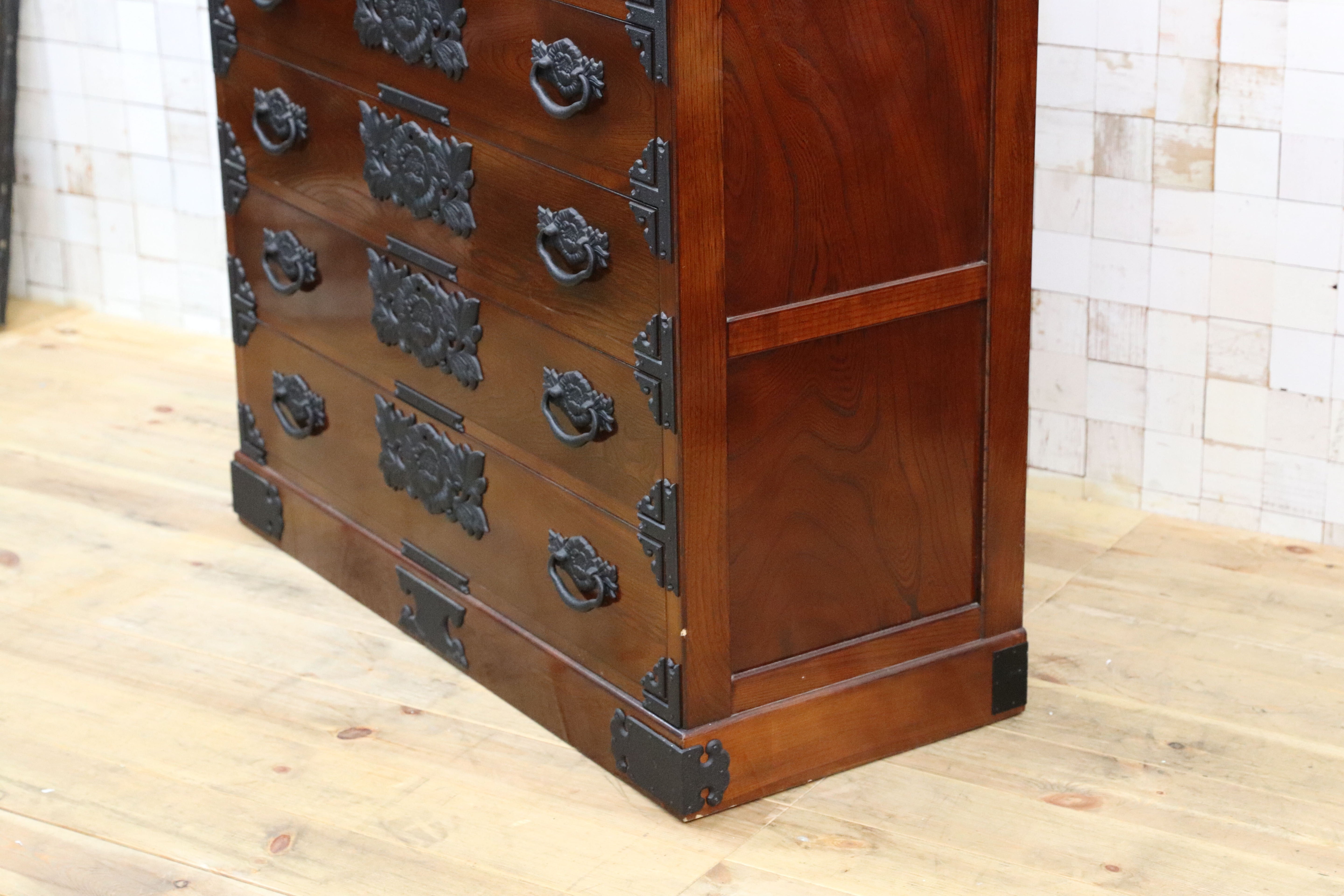 GMIH282A○整理箪笥 時代箪笥 欅材 民藝 アンティーク 引出し収納家具 和家具 レトロ 和室 座敷 検)岩谷堂箪笥